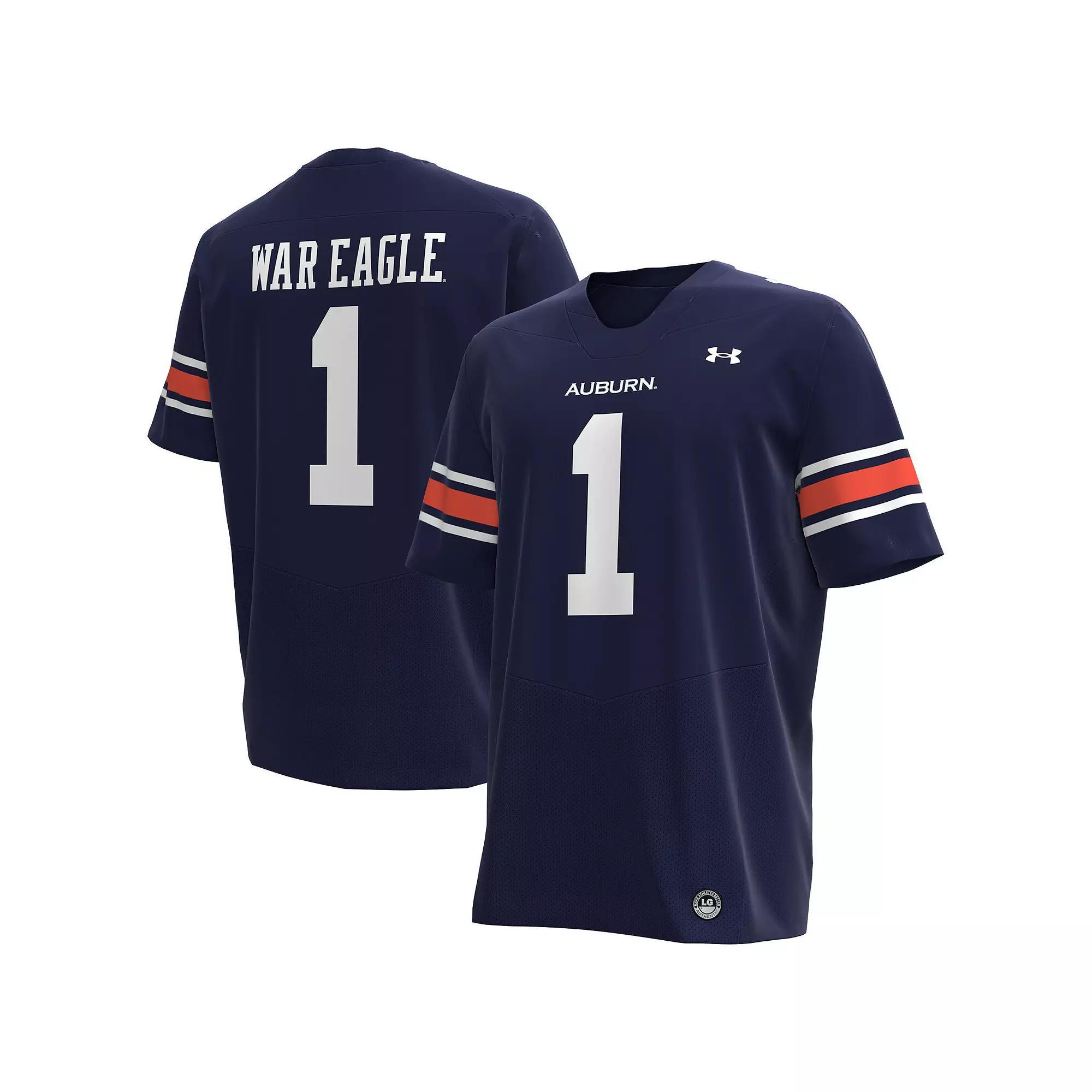 Men's Under Armour #1 Navy Auburn Tigers Replica Football Jersey,  Product Image