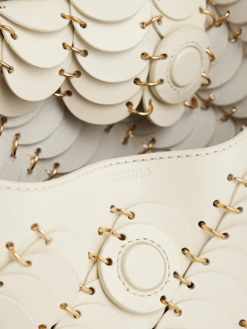 CREAM PACO SHOULDER CLUTCH IN CALFSKIN LEATHER Product Image