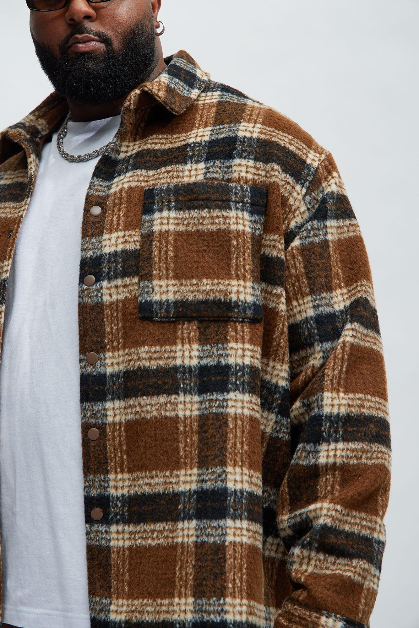 Zion Mohair Oversized Shirt - Brown/combo Product Image