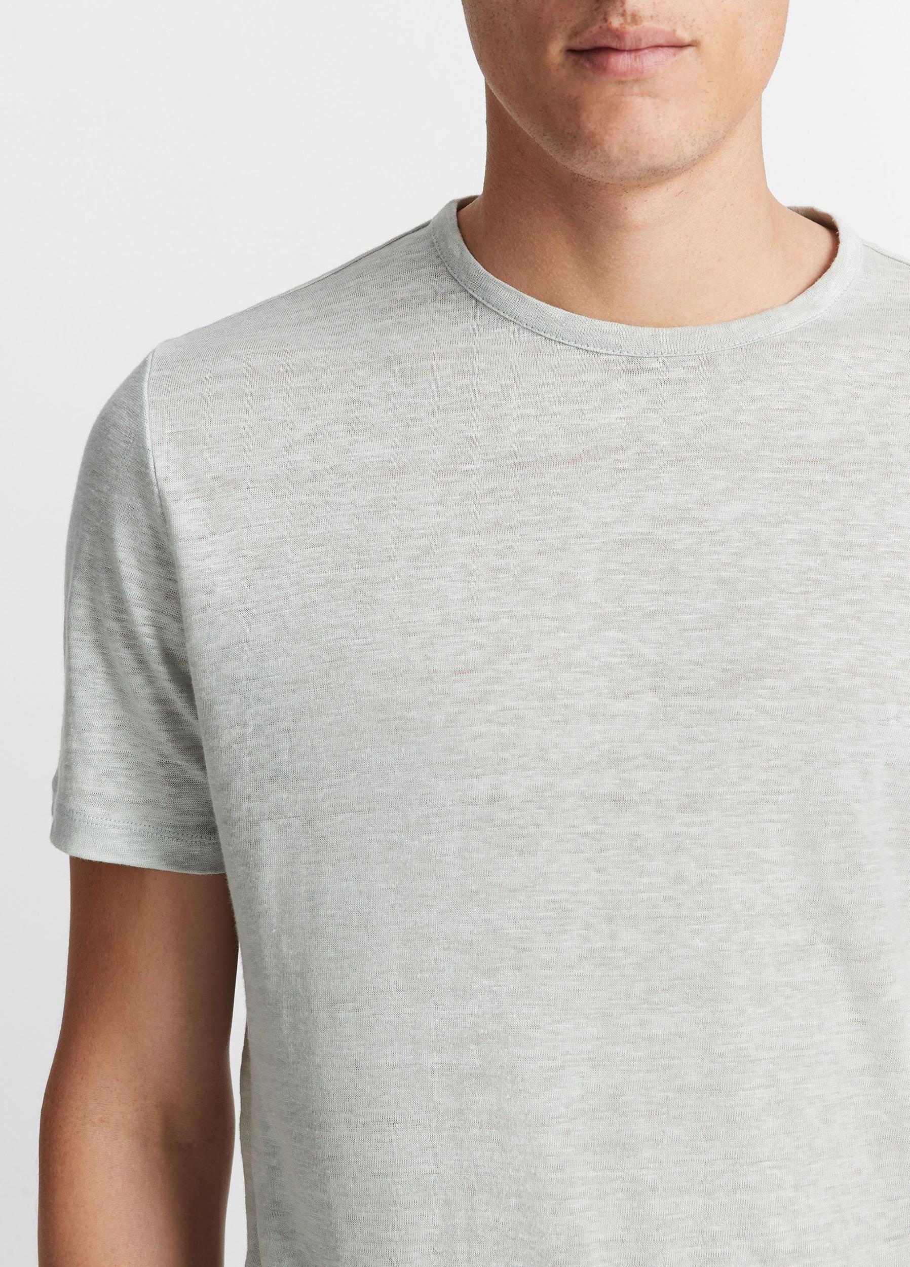 Linen Crew Neck T-Shirt Product Image