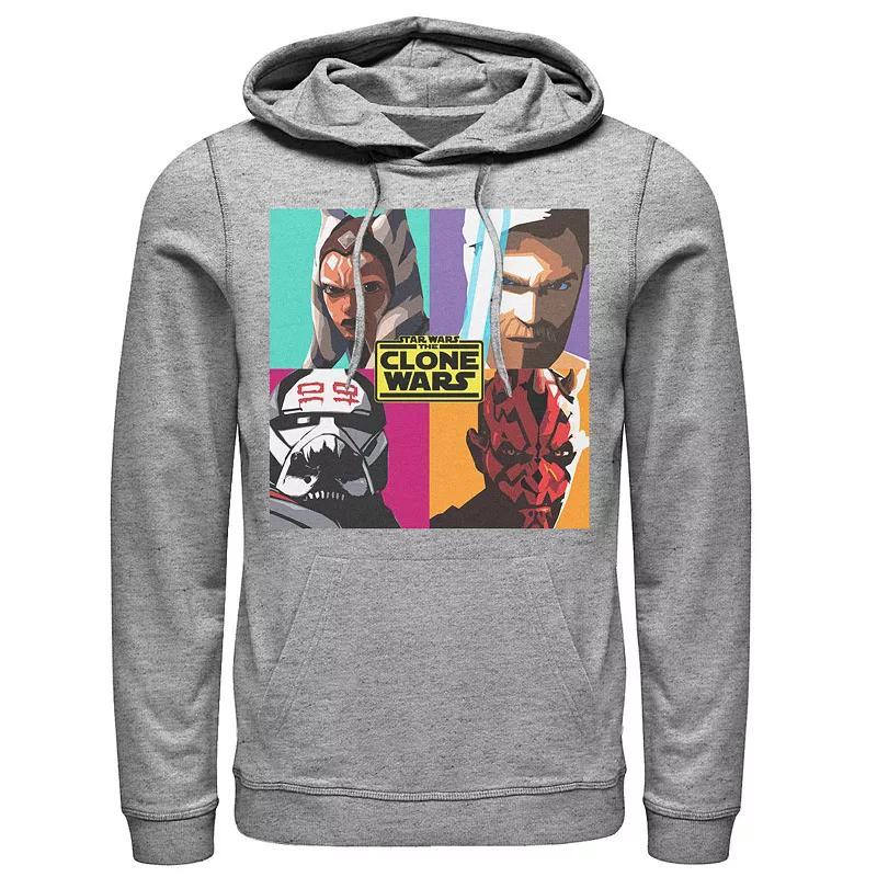 Men's Star Wars: The Clone Wars Pop Art Box Up Hoodie, Size: XXL, Athletic Grey Product Image