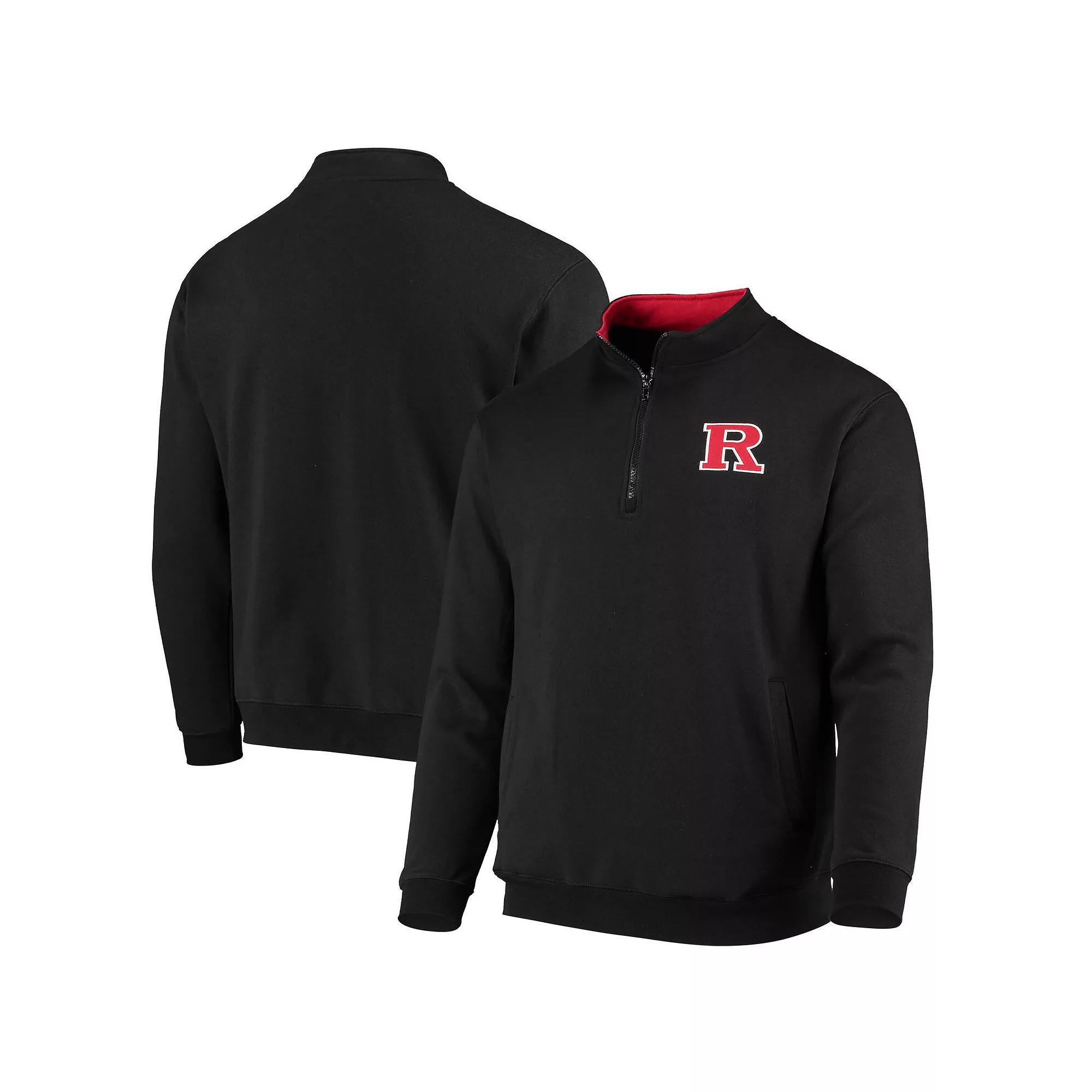 Men's Colosseum Black Rutgers Scarlet Knights Tortugas Logo Quarter-Zip Jacket,  Product Image