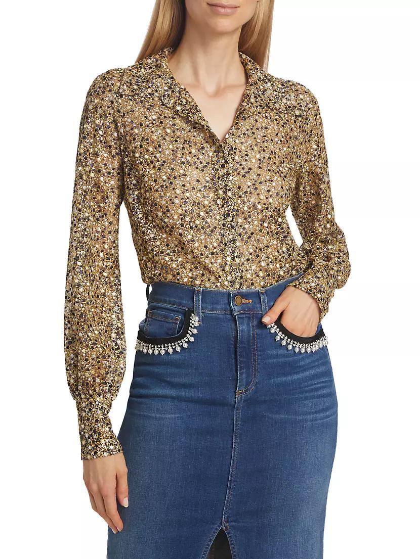 Amalia Woven Metallic Blouse Product Image