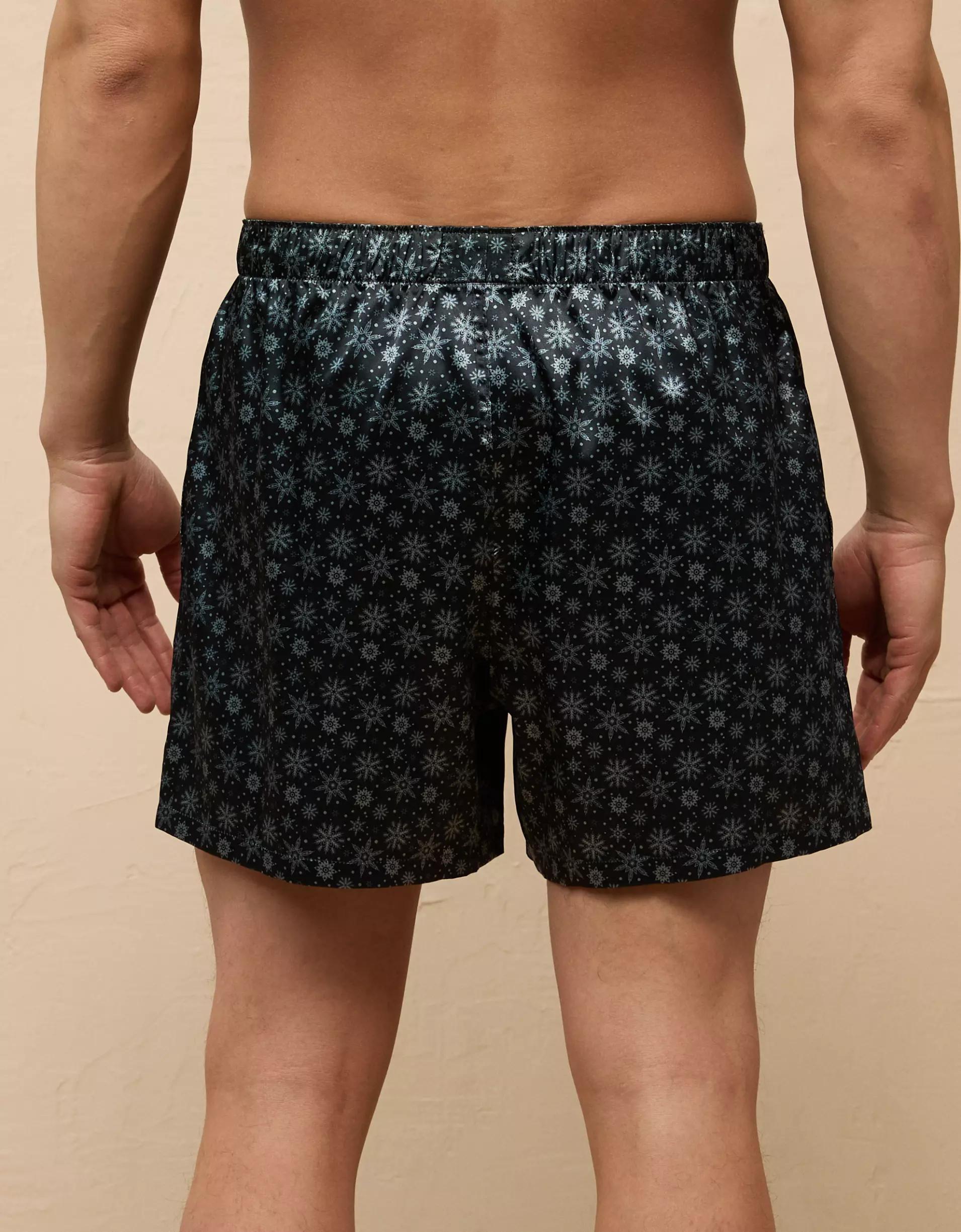 AEO Tiny Snowflakes Satin Pocket Boxer Short Product Image