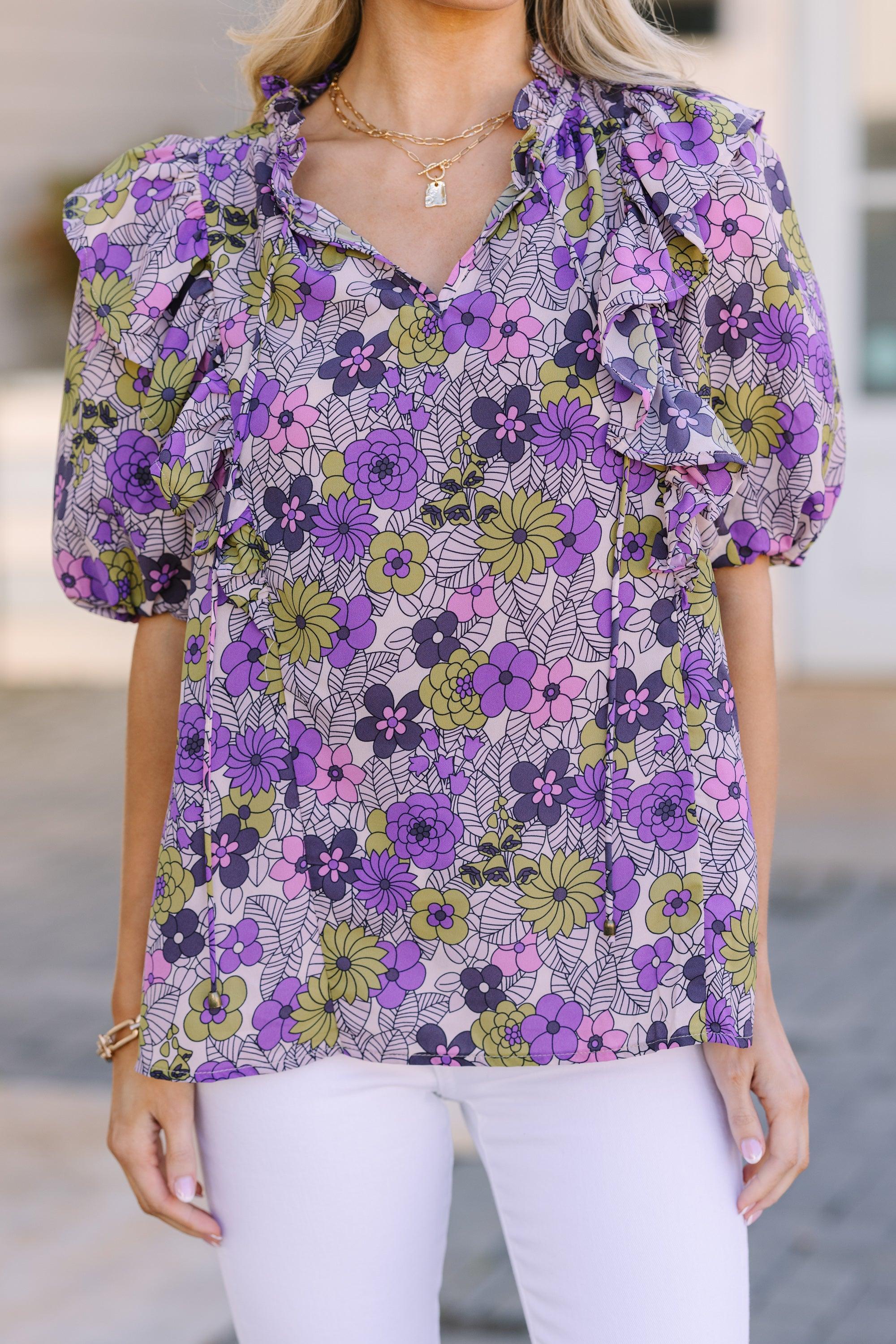 Get Ready Purple Floral Blouse Female Product Image