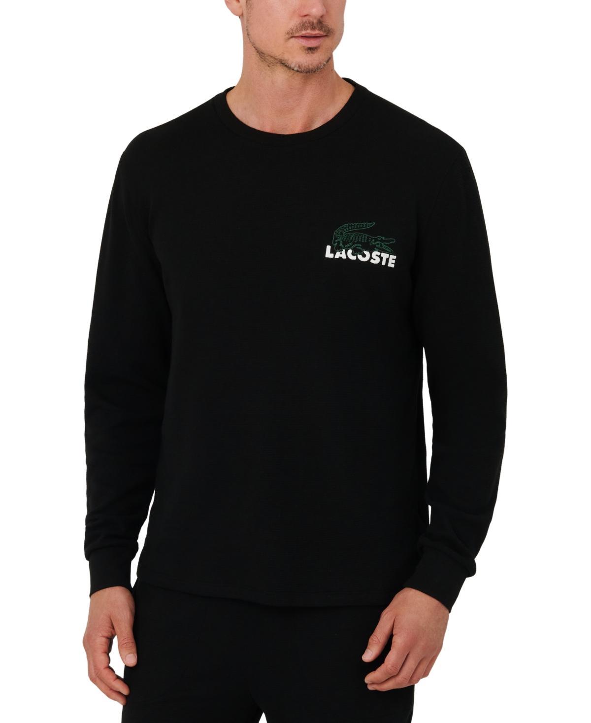 Lacoste Mens Large Croc Thermal Waffle Sleep Shirt Product Image