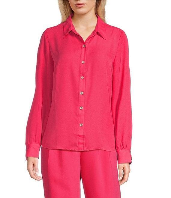 I.N. San Francisco Collared Button Front Long Sleeve Coordinating Top Product Image