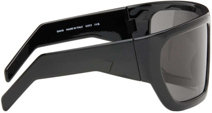 RICK OWENS Black Davis Sunglasses In 0909 Black/black Product Image