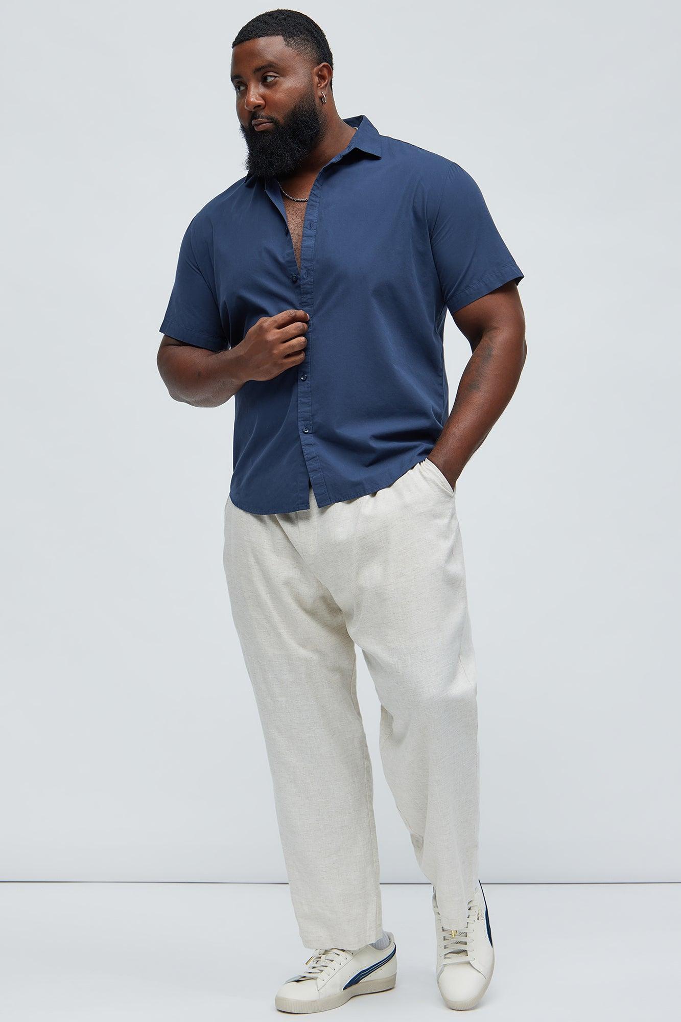 Ryland Short Sleeve Button Up Shirt - Navy Product Image