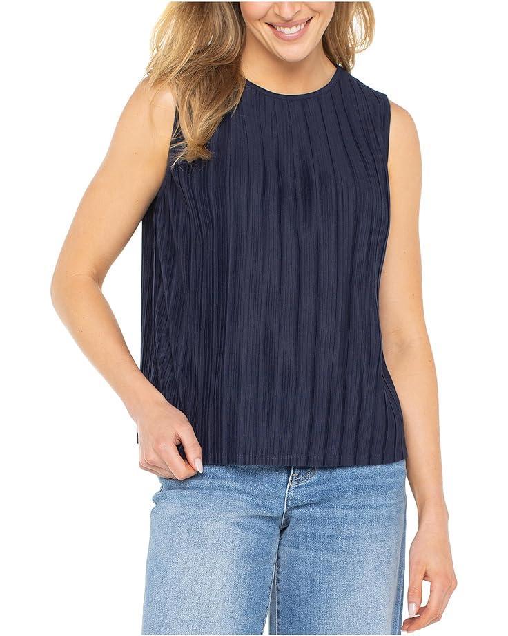 Sleeveless Cropped Shirt With Elastic at Waist Product Image