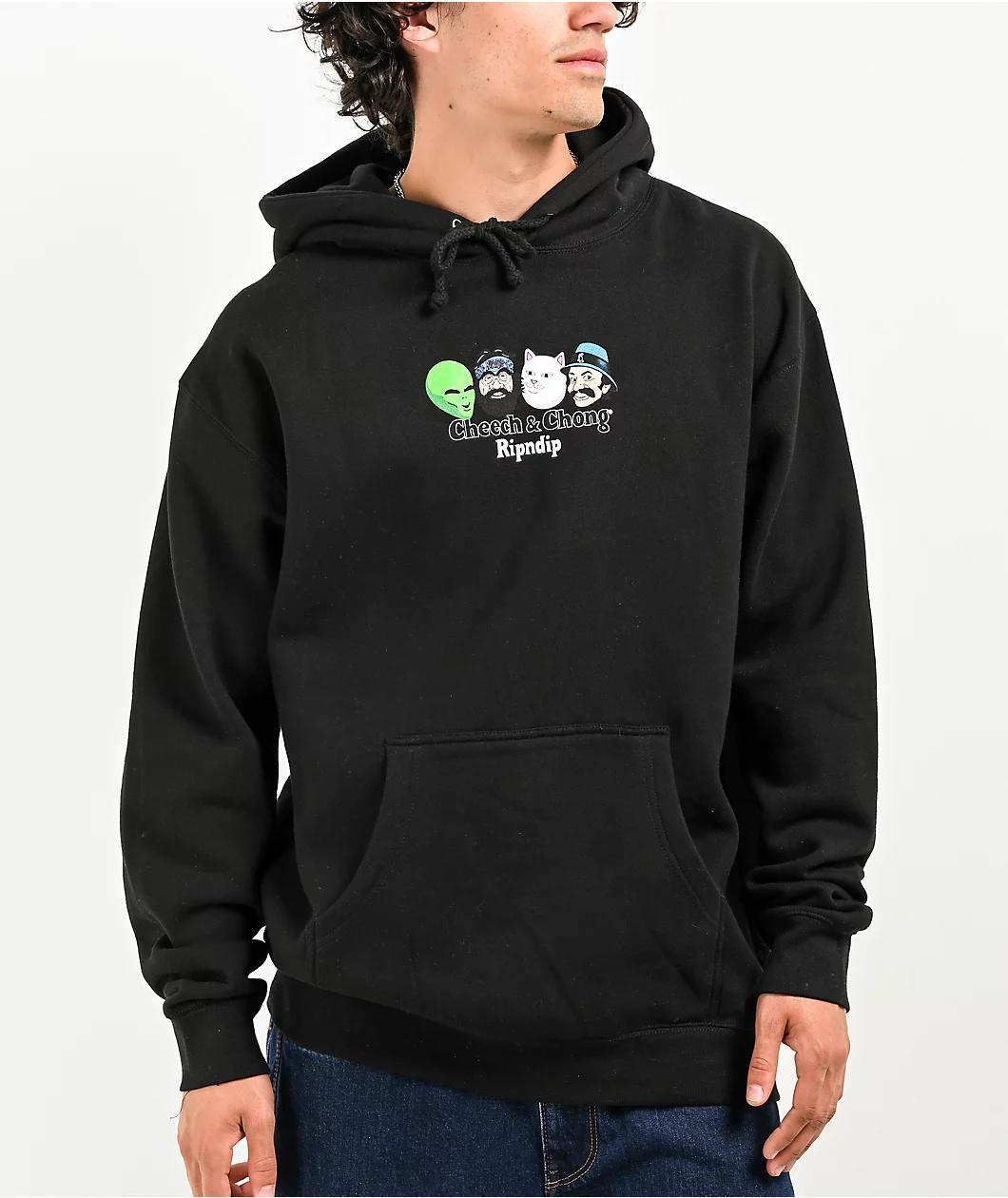 RIPNDIP x Cheech And Chong Smoke One Black Hoodie Product Image