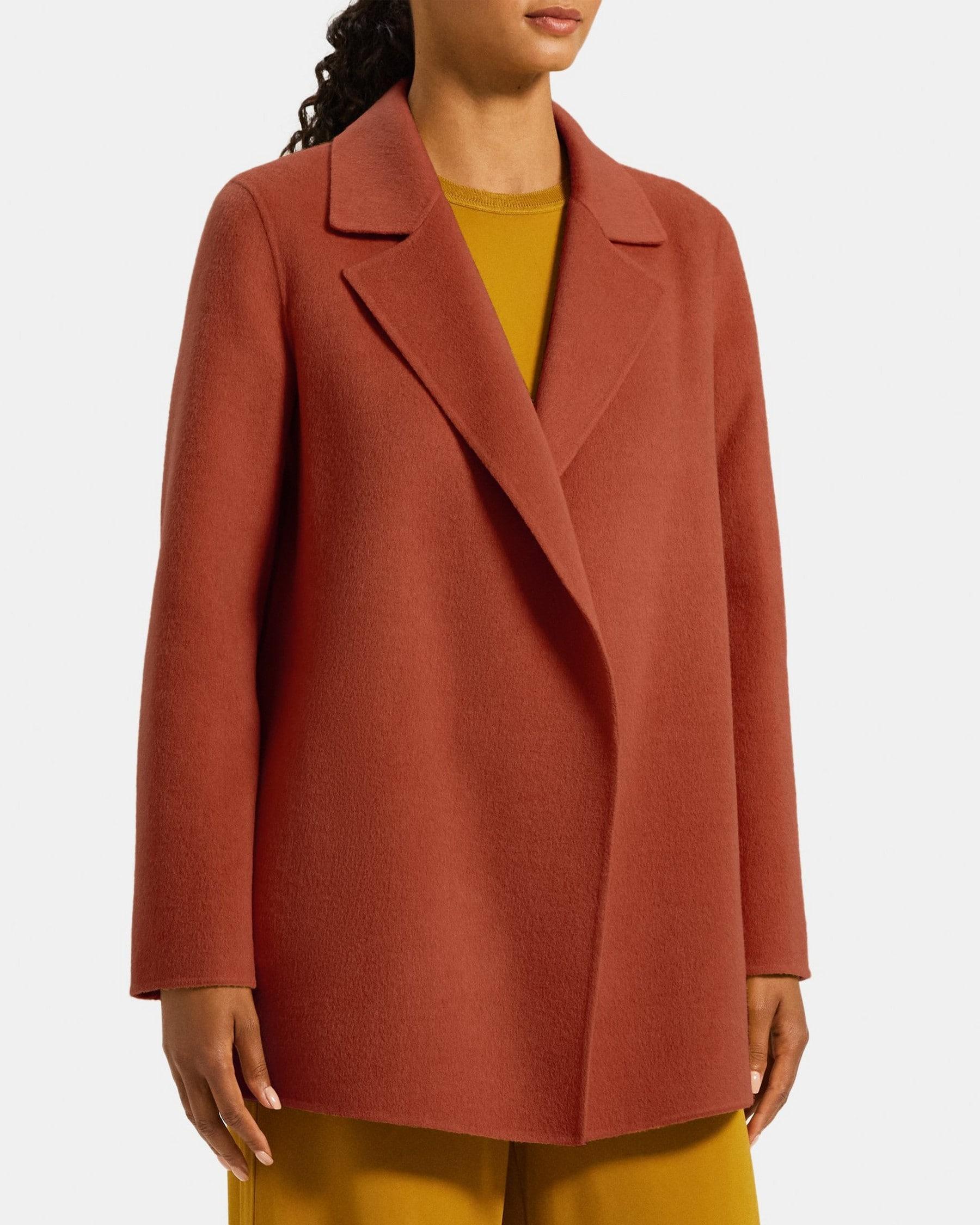 Open Front Coat in Double-Face Wool-Cashmere Product Image