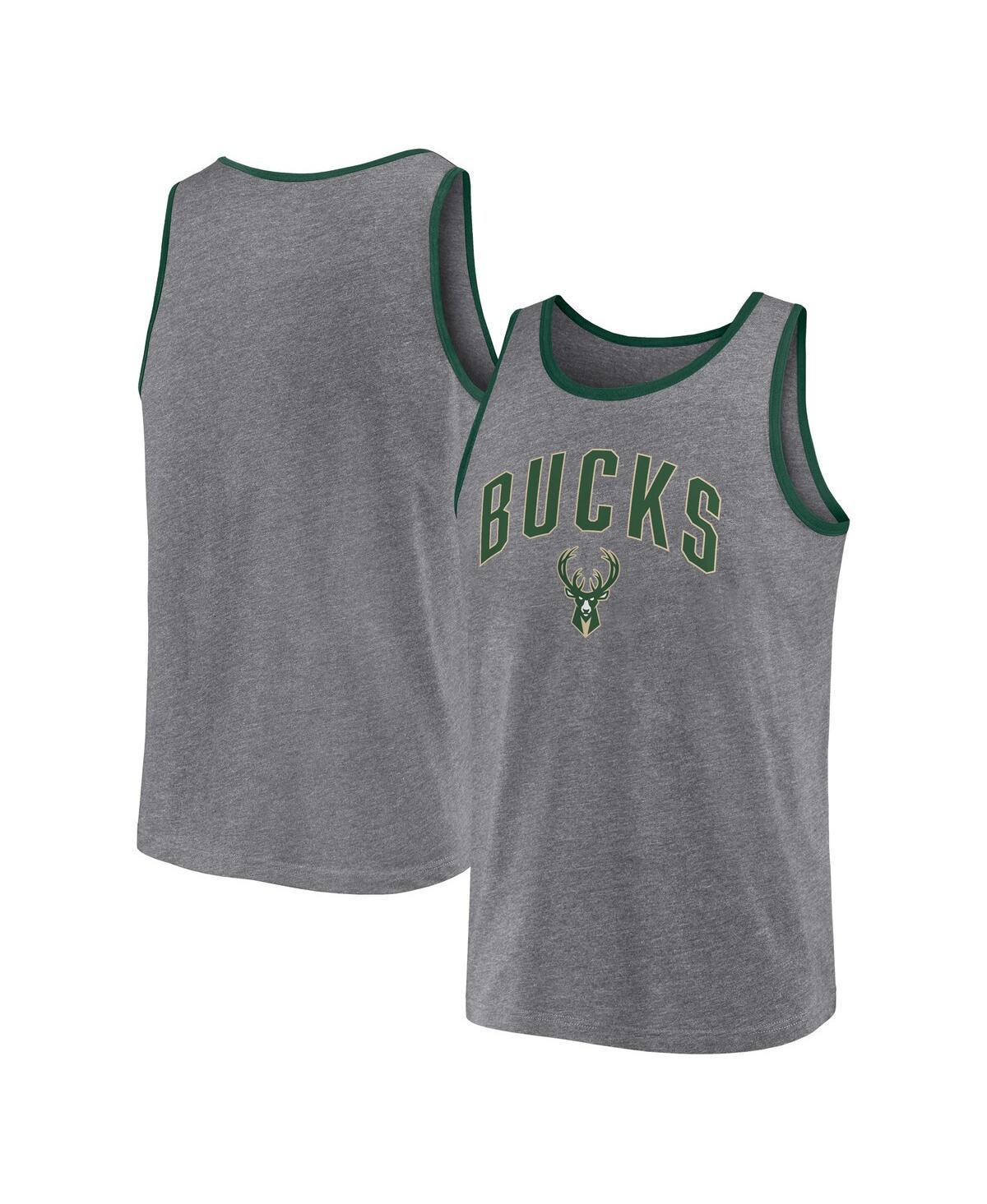 Mens Fanatics Branded Heather Gray Memphis Grizzlies Primary Logo Tank Top Product Image