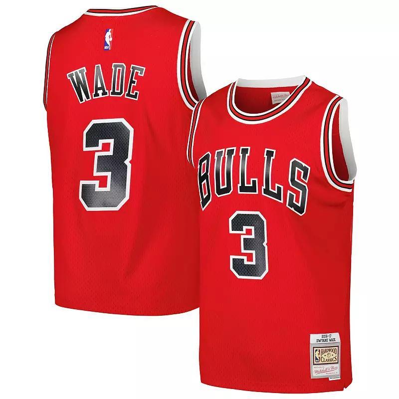 Men's Mitchell & Ness Dwyane Wade Red Chicago Bulls 2016/17 Hardwood Classics Swingman Jersey, Size: Medium Product Image