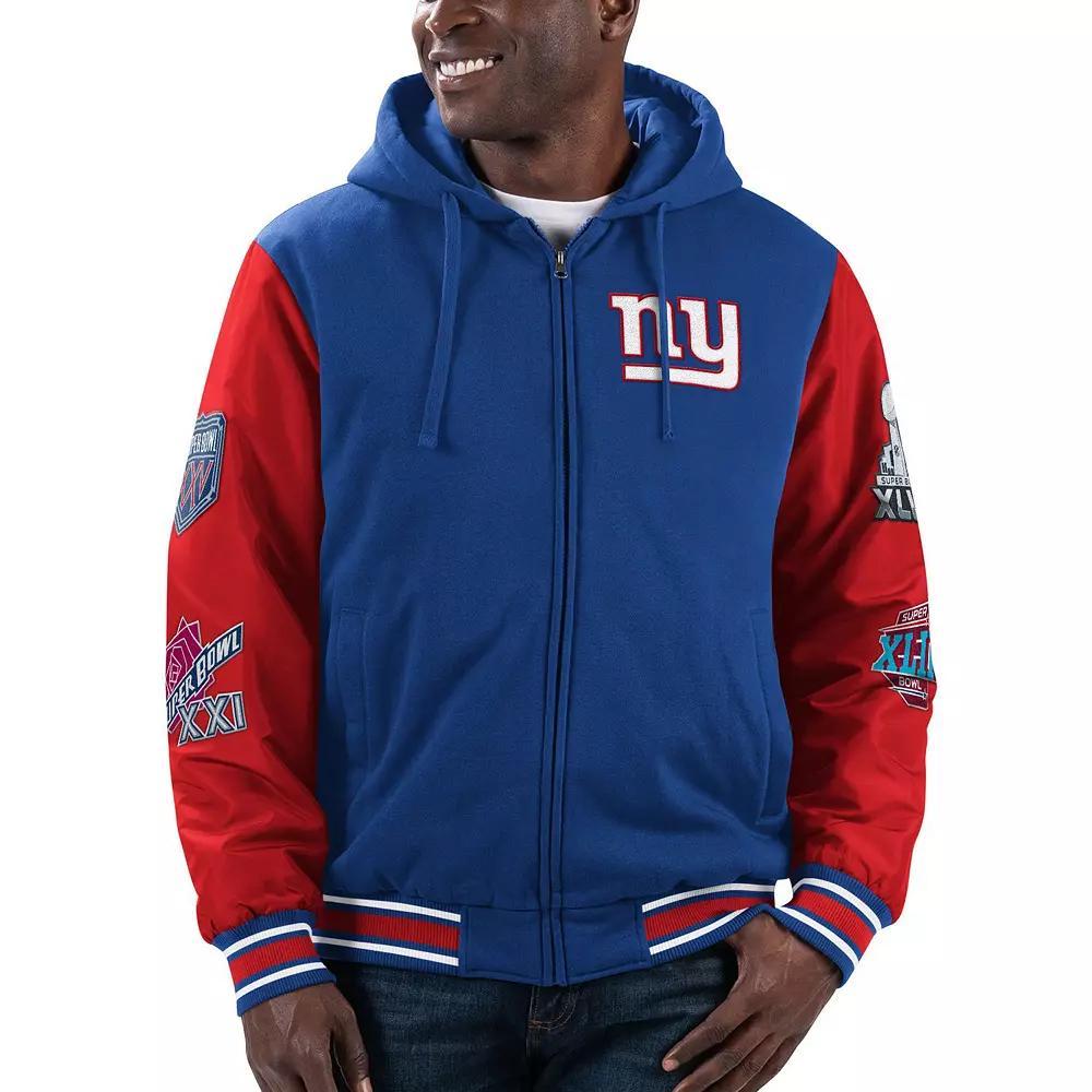 Men's G-III Sports by Carl Banks Royal/Red New York Giants Player Option Full-Zip Hoodie, Size: Small, Blue Product Image