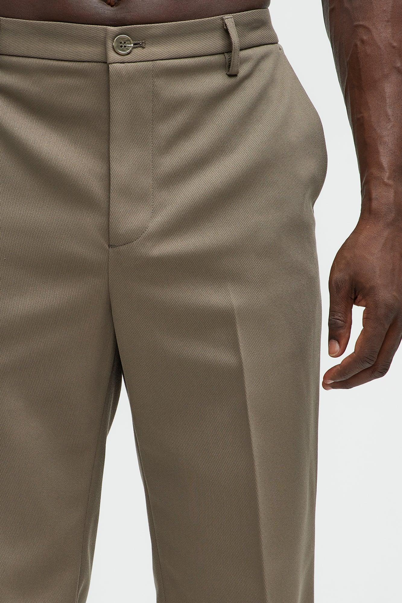 Kevin Twill Textured Straight Trousers - Brown Product Image