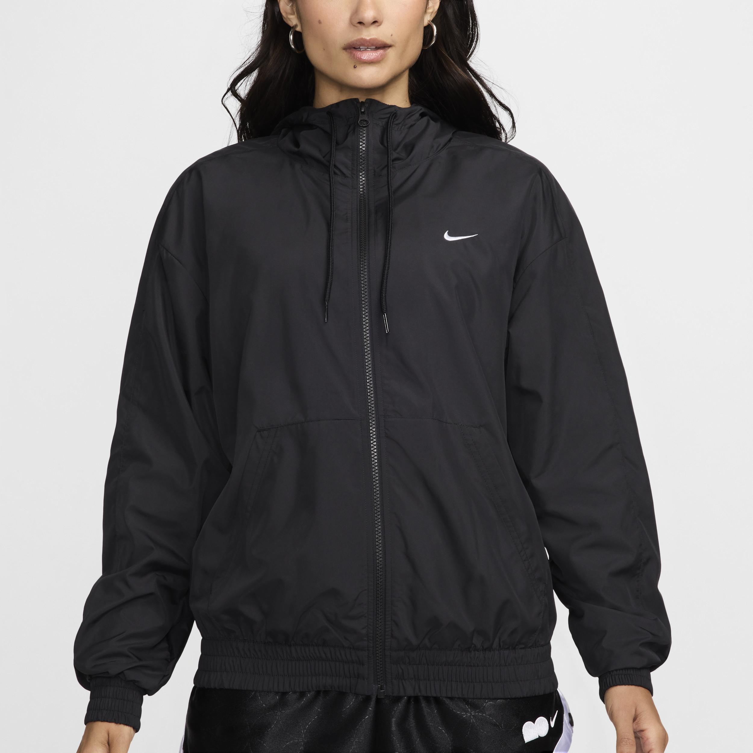 Womens Nike Sportswear Classic Wovens Loose UV Hooded Jacket | FV6298-010 Product Image