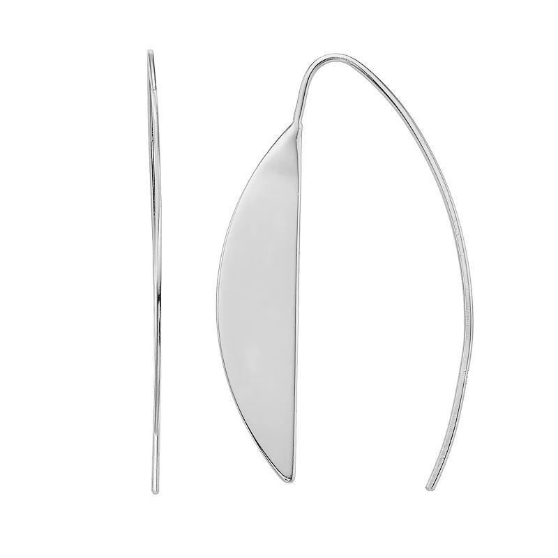 Sterling Silver Half Moon Threader Earrings, Womens Product Image