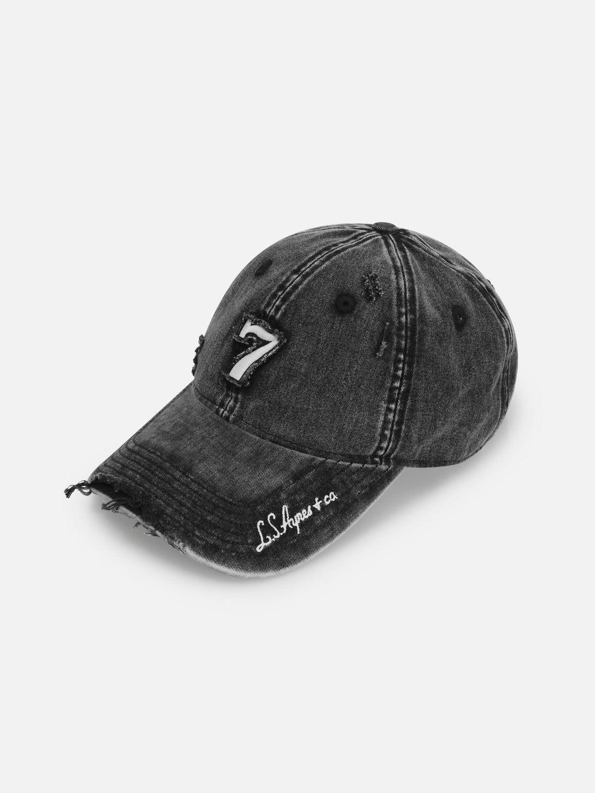 Number Washed Distressed Cap Product Image