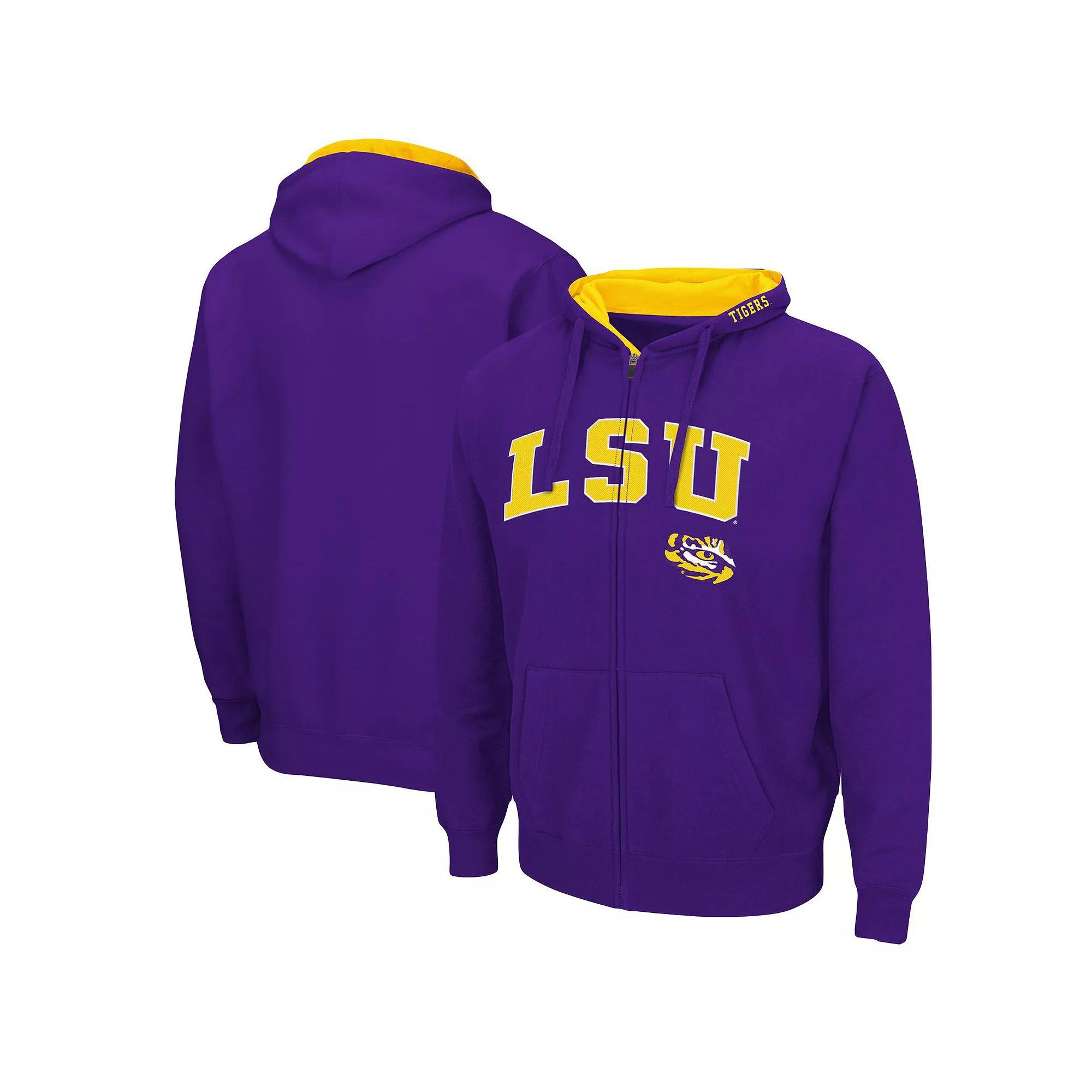 Men's Colosseum Black Appalachian State Mountaineers Arch & Logo 3.0 Full-Zip Hoodie,  Product Image