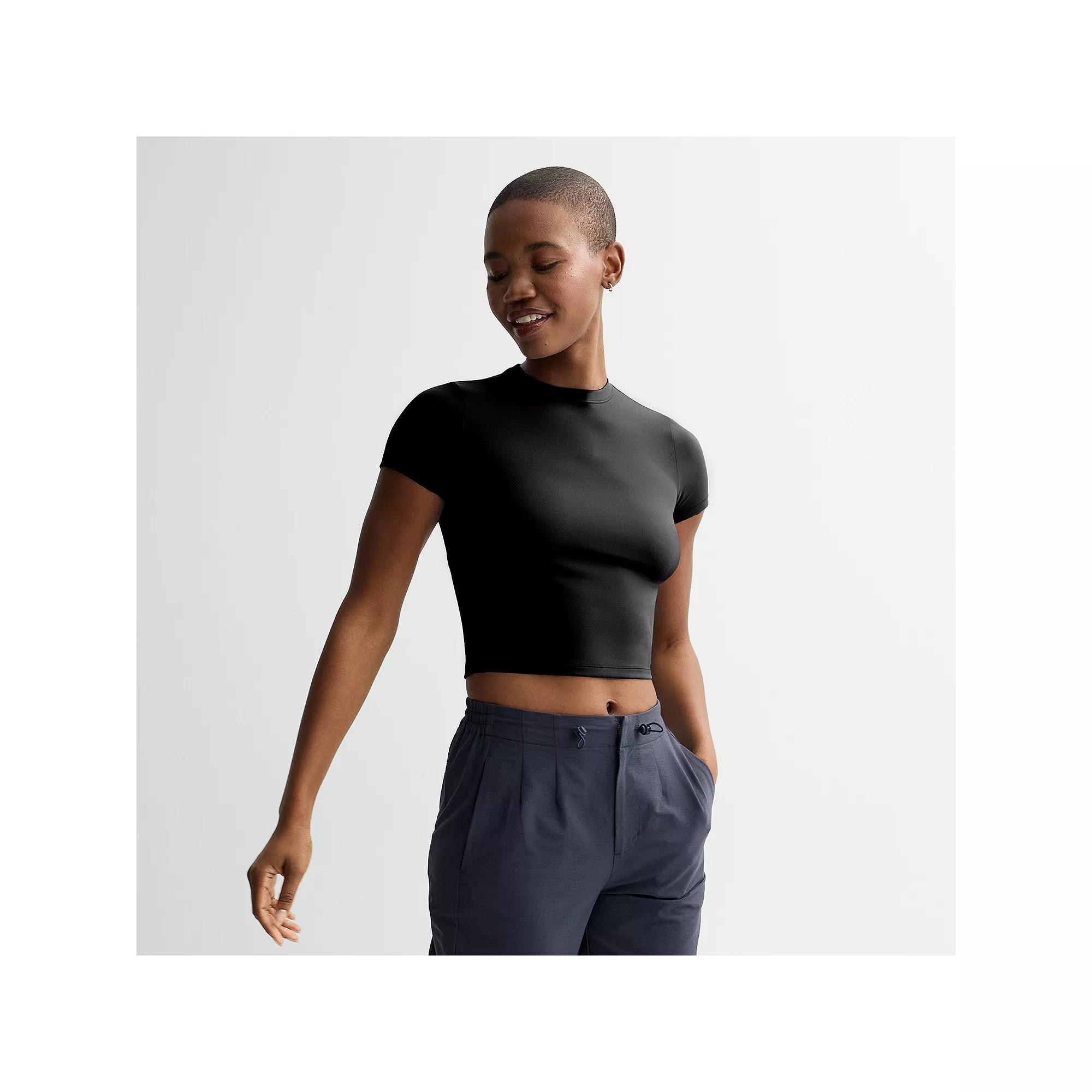 Women's FLX Affirmation Short Sleeve Active Tee, Size: XL, Mineral Black Product Image