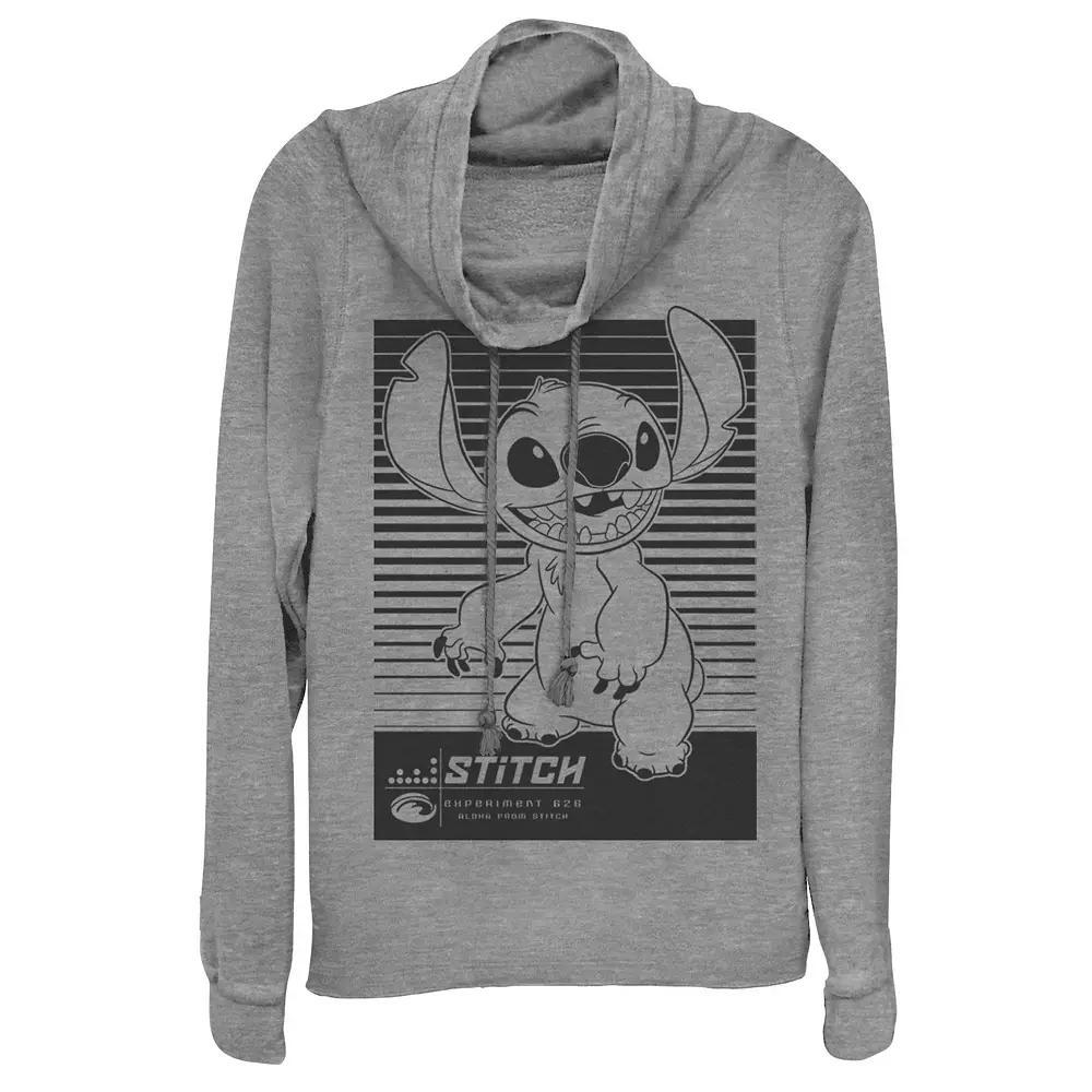 Disney's Lilo & Stitch Juniors' Experiment 626 Poster Graphic Cowlneck Graphic Lightweight Long Sleeve, Girl's,  Product Image
