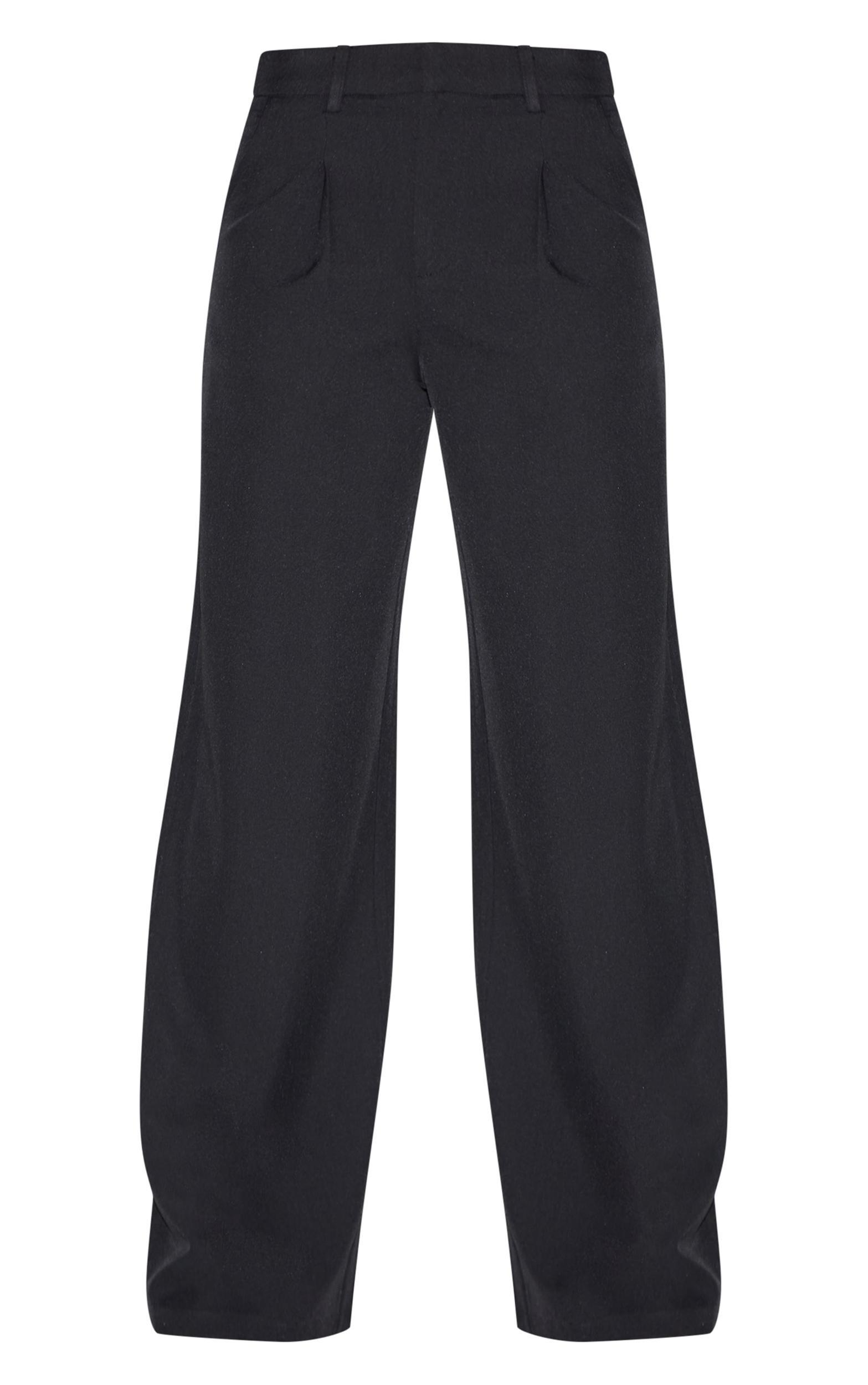 Black Tailored Woven Wide Leg Pant Product Image