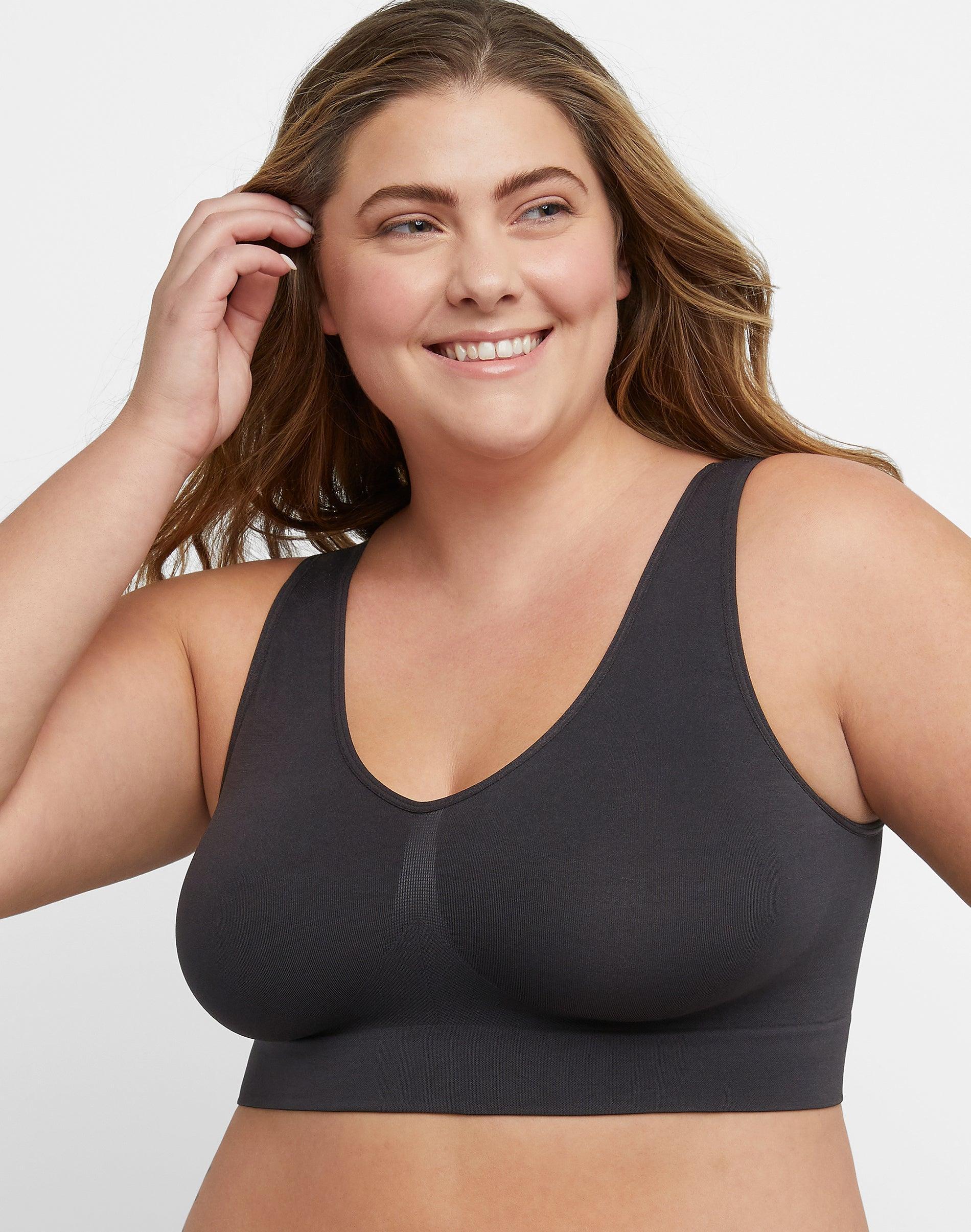 Hanes Just My Size Womens Pure Comfort Seamless Bralette (Plus ) White 2X Product Image