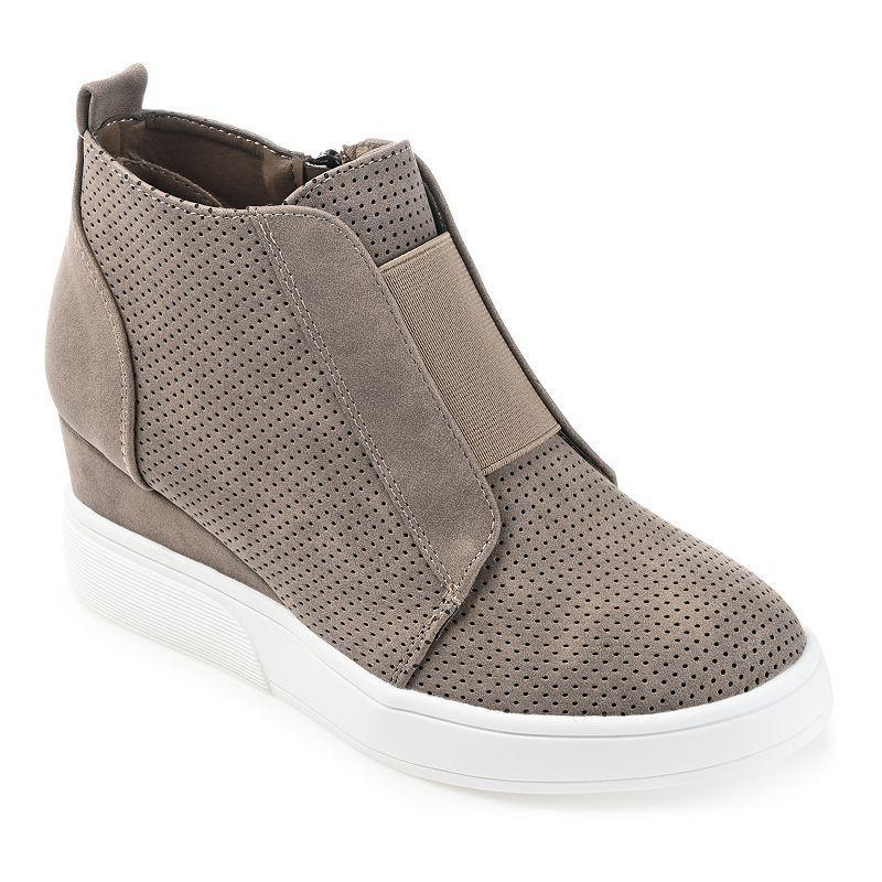 Journee Clara Womens Wedge Sneakers Brown Product Image