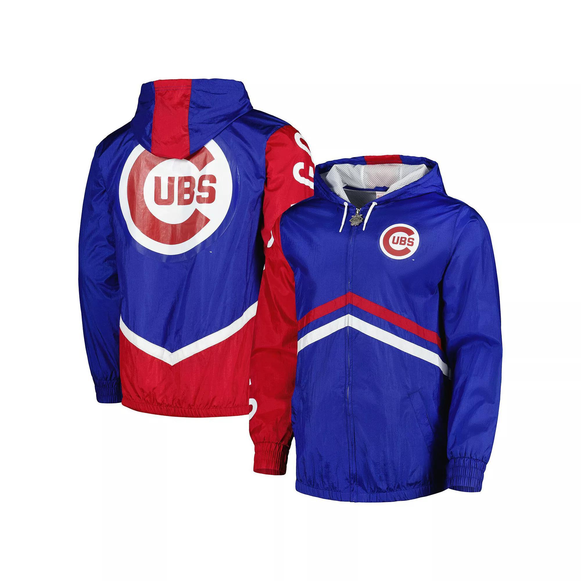 Men's Mitchell & Ness  Royal Chicago Cubs Undeniable Full-Zip Hoodie Windbreaker Jacket, Size: Large, Blue Product Image