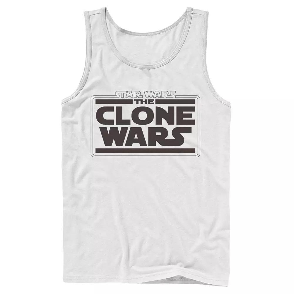 Men's Star Wars Clone Wars Logo Tank Top, Size: Large 30, White Product Image