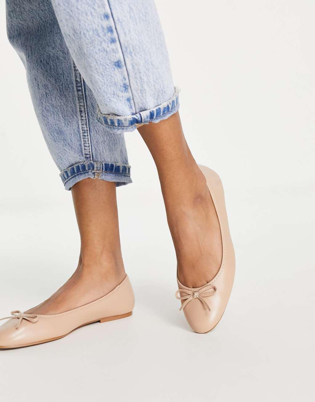 ASOS DESIGN Locus round ballet flats Product Image