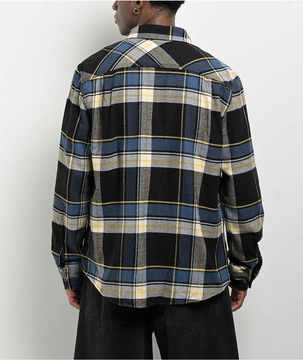 Brixton Bowery Joe Blue Flannel Shirt Product Image