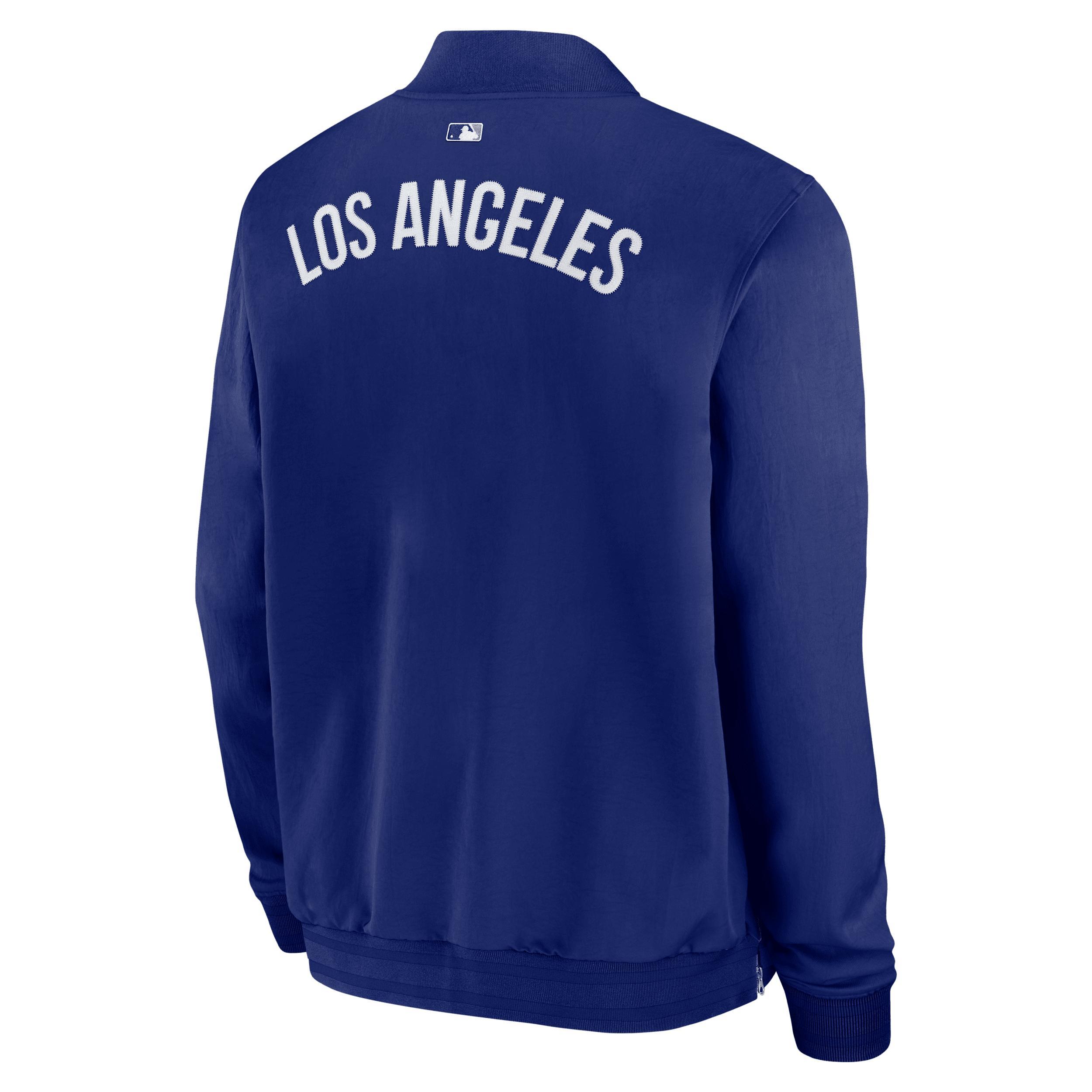 Los Angeles Dodgers Authentic Collection Dugout Nike Men's MLB Full-Zip Bomber Jacket Product Image