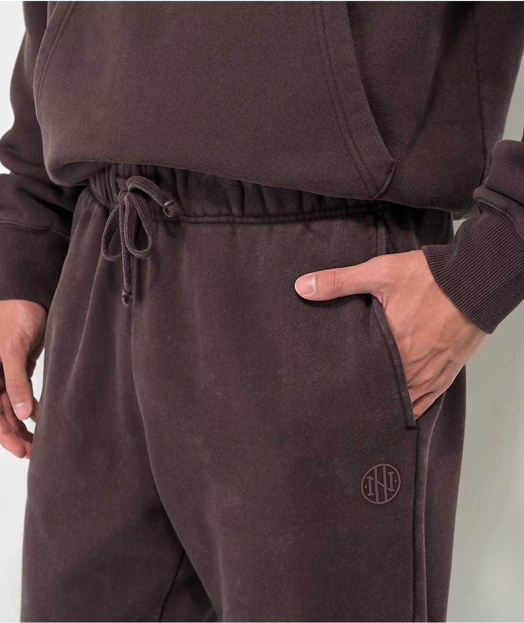 Ninth Hall Fundamentals Brown Wash Relaxed Sweatpants Product Image