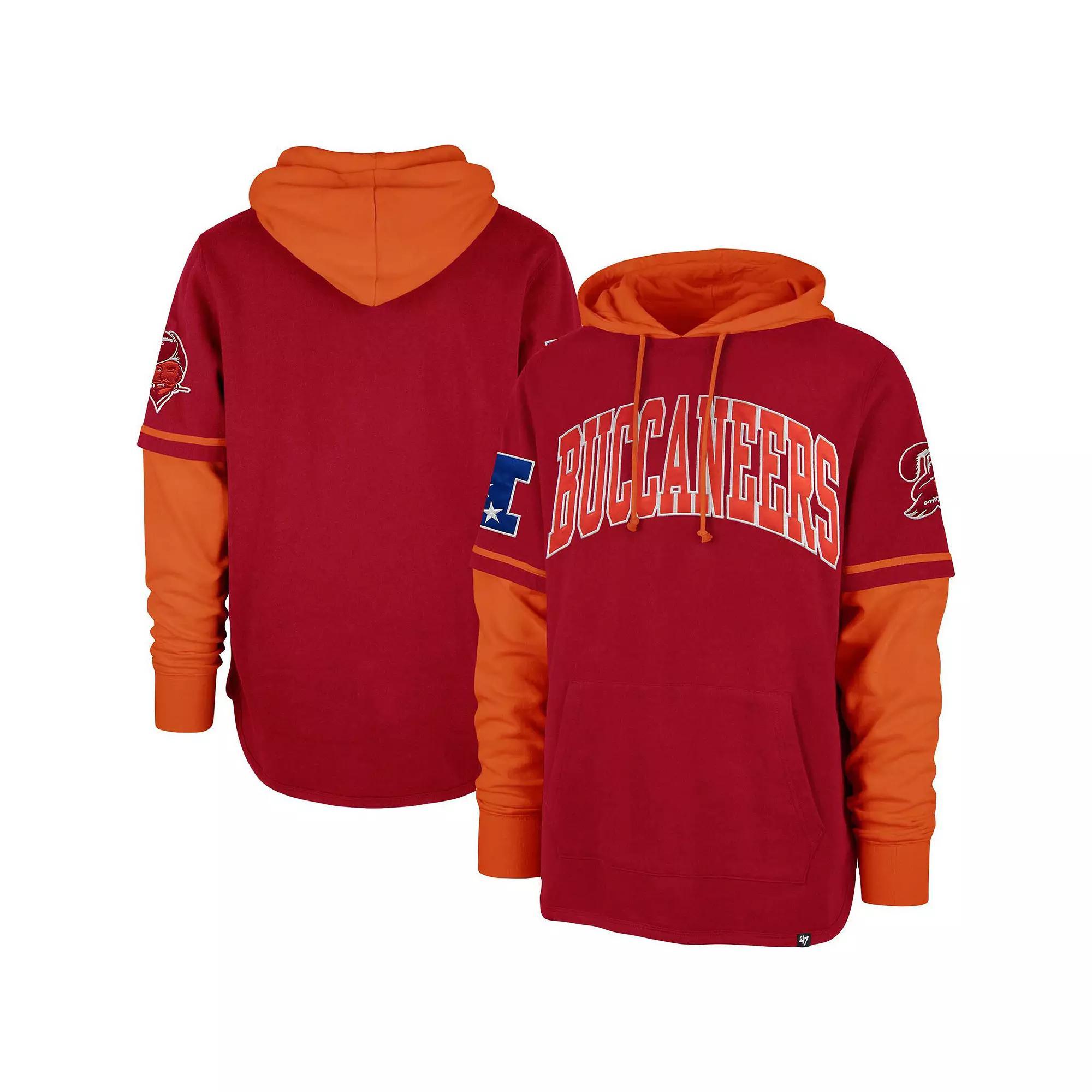 Men's '47 Red Tampa Bay Buccaneers Shortstop Pullover Hoodie,  Product Image