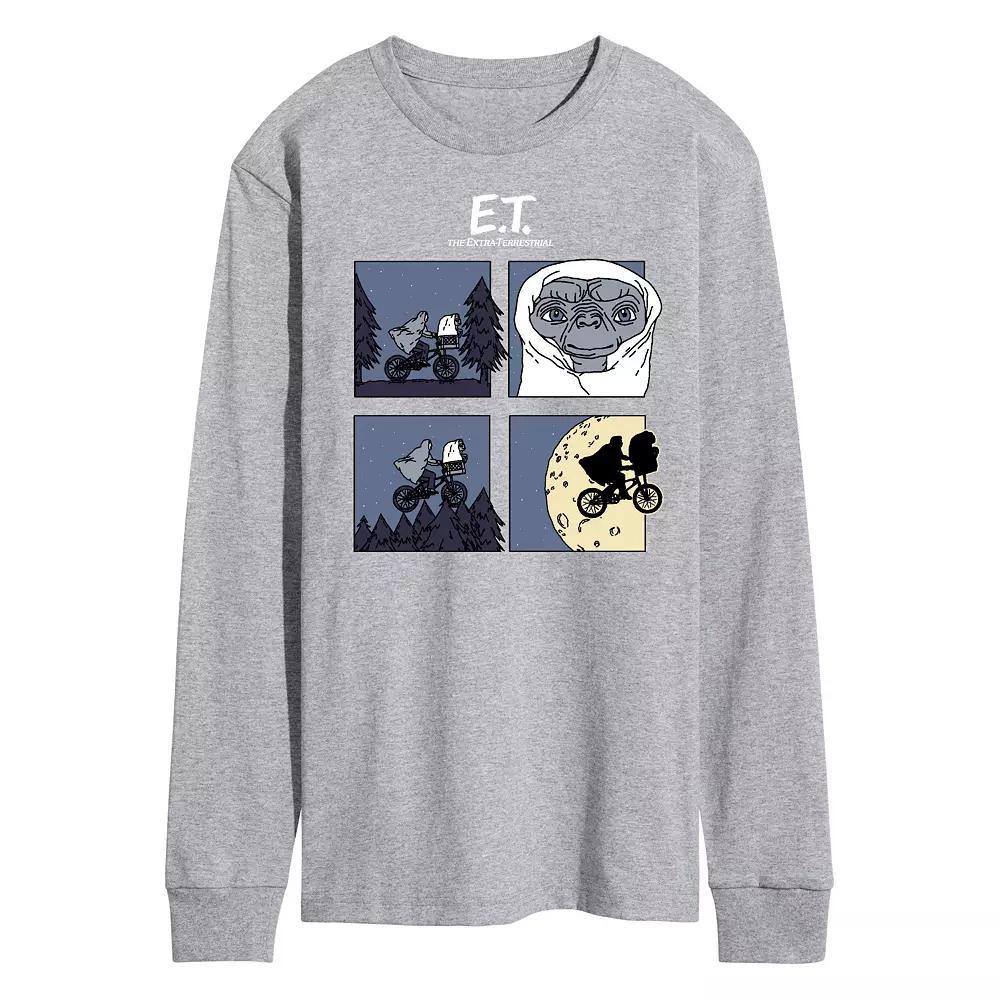 Men's ET Squares Long Sleeve Tee, Size: Small, Gray Product Image