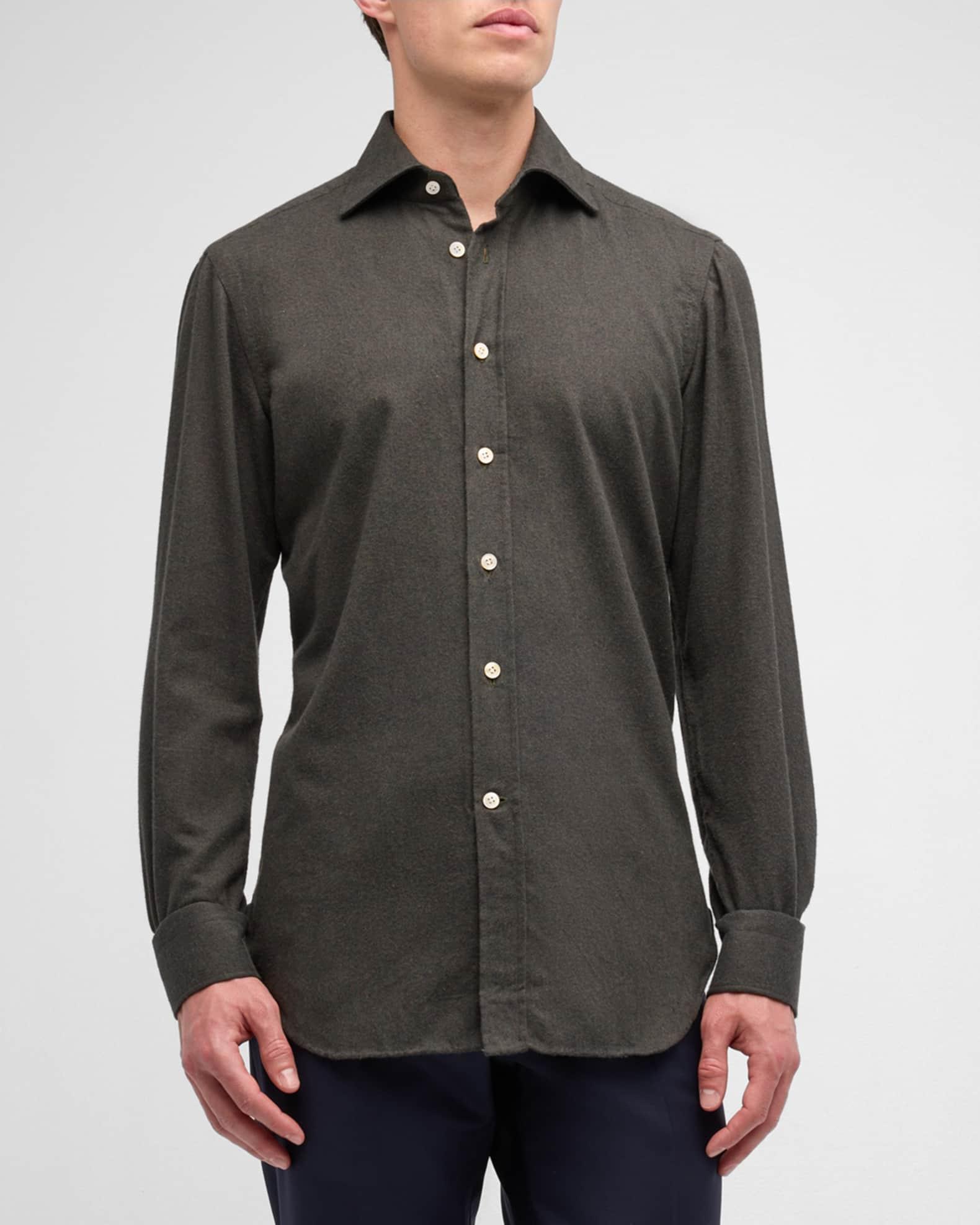 Men's Cotton Flannel Casual Button-Down Shirt Product Image