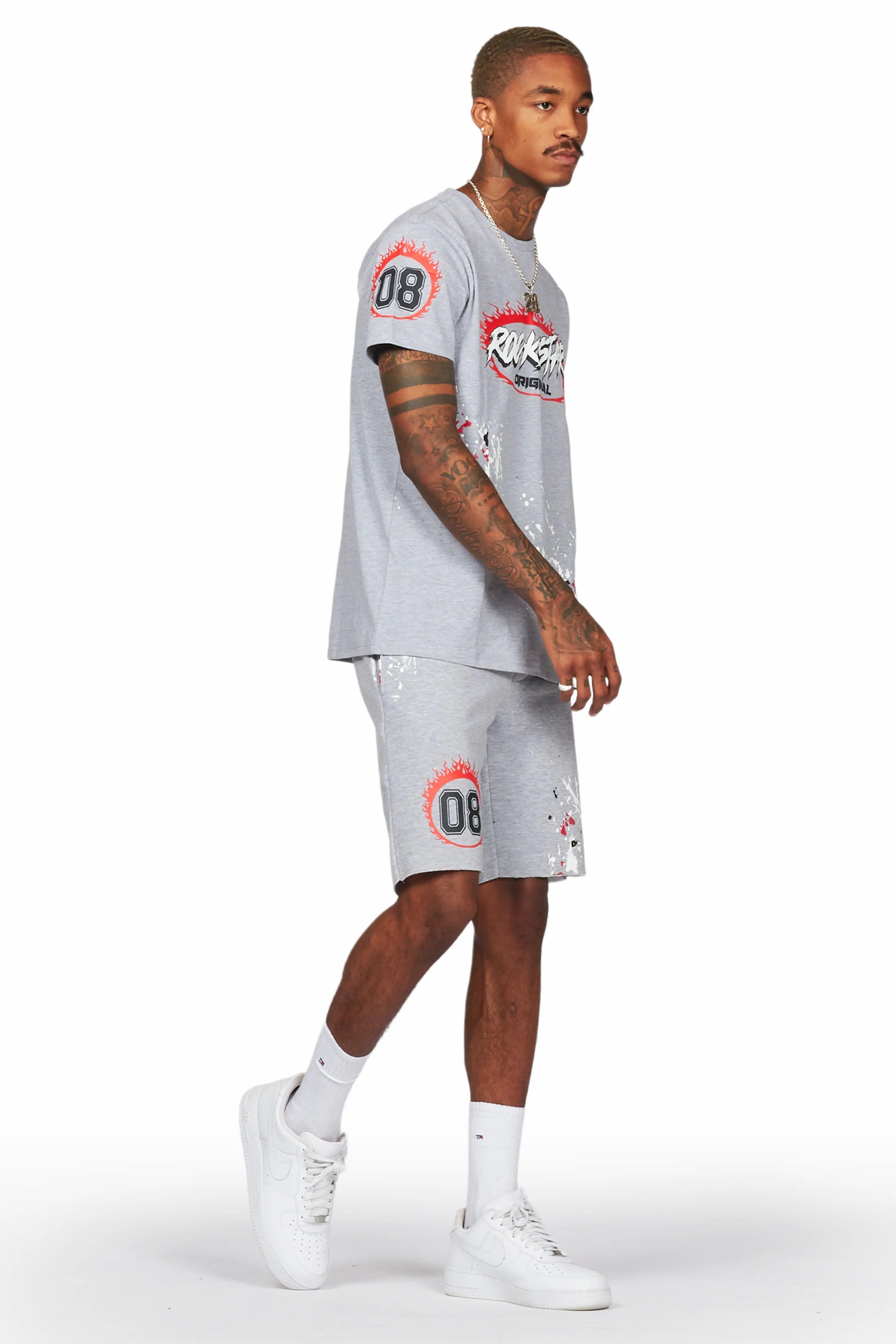 Basile Grey T-Shirt Short Set Male Product Image