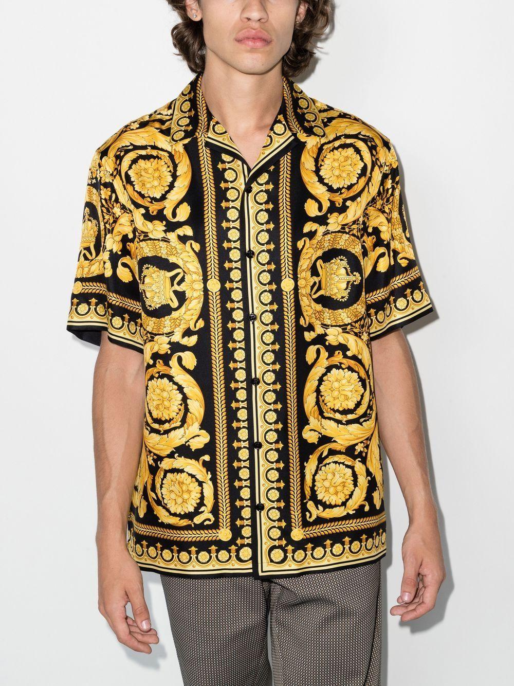 Barocco print silk shirt Product Image