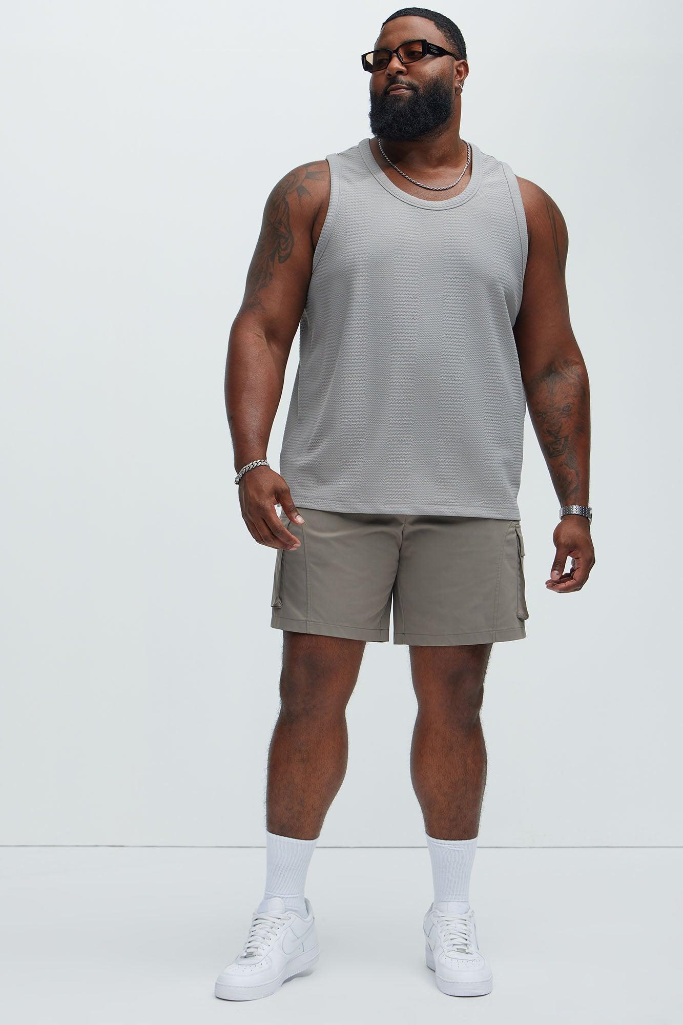 Angelo Textured Tank - Grey Product Image