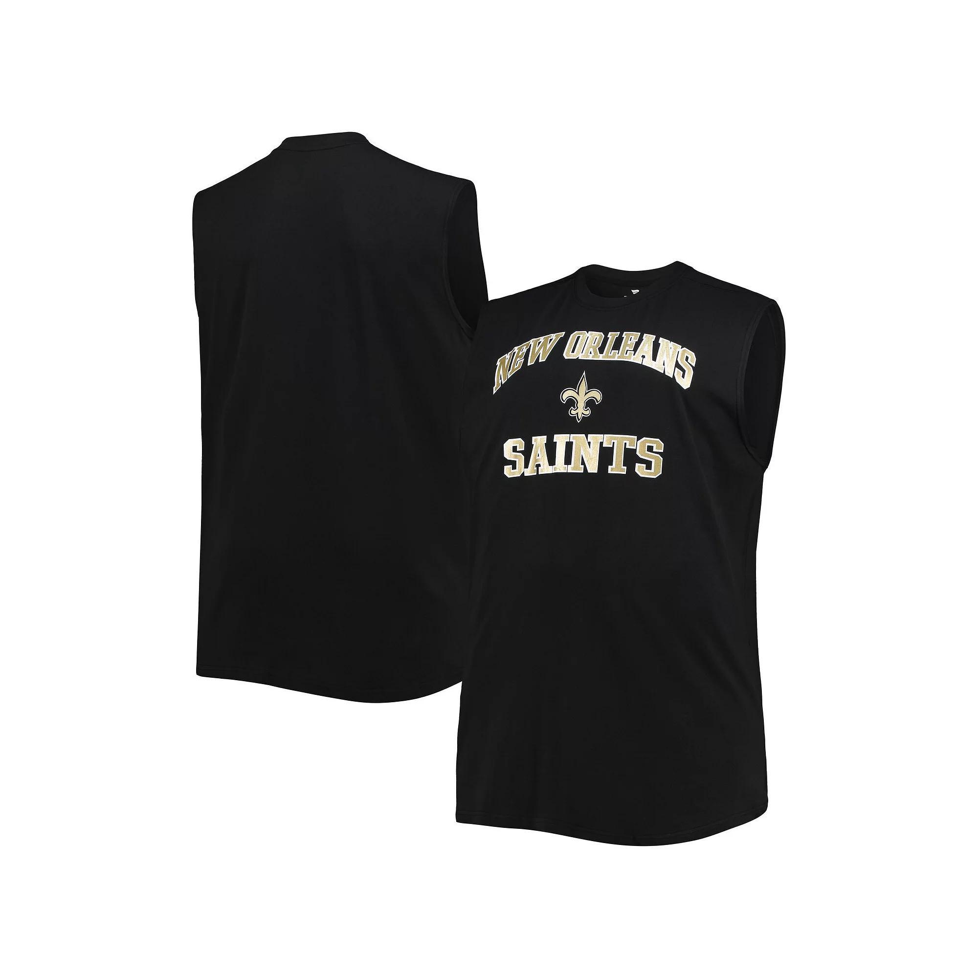 Men's Black New Orleans Saints Big & Tall Muscle Tank Top, Size: 2XB Product Image