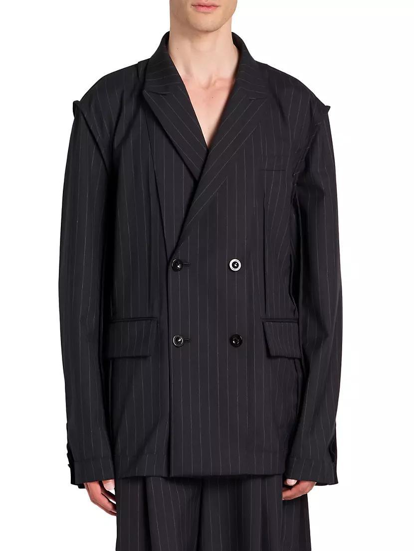 Pinstriped Double-Breasted Jacket Product Image