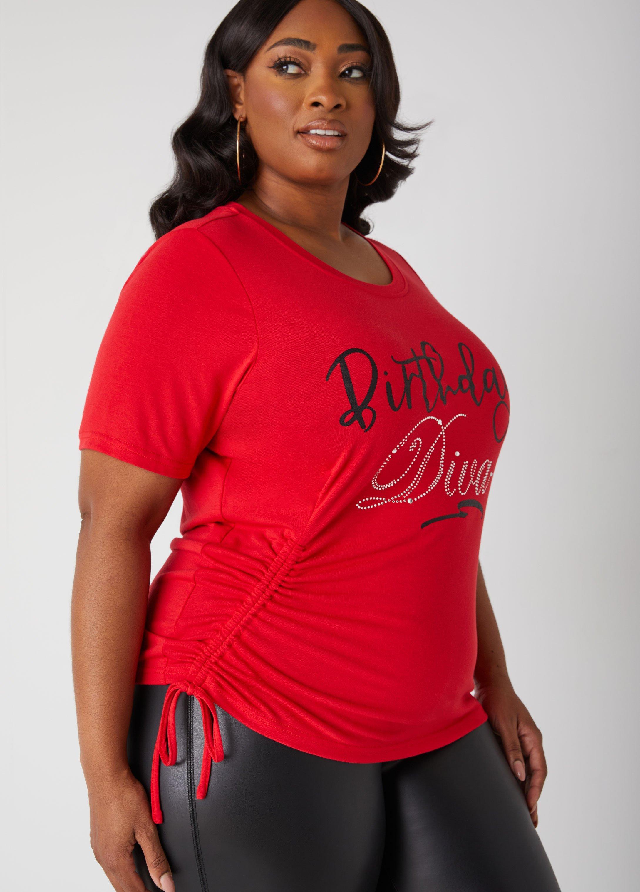 Plus Size Birthday Diva Graphic Tee Ashley Stewart Product Image