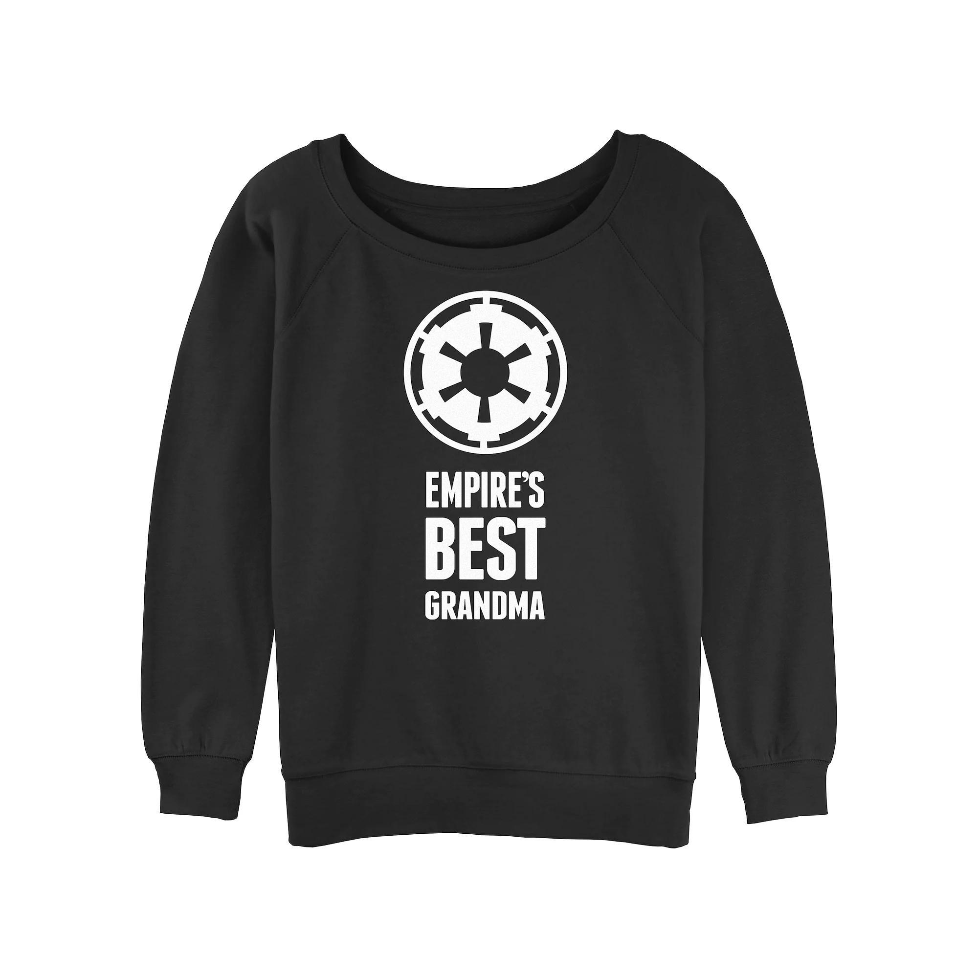 Juniors' Star Wars Empire's Best Grandma Empire Logo Slouchy Terry Pullover, Girl's, Size: XXL, Black Product Image