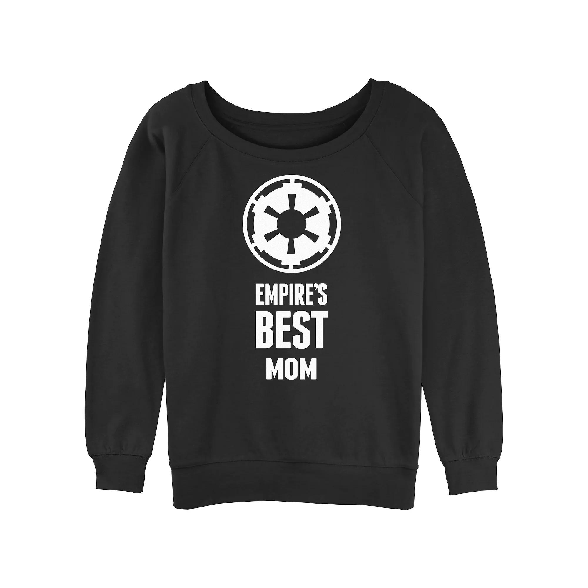 Juniors' Star Wars Empire's Best Mom Empire Logo Slouchy Terry Pullover, Girl's, Size: XXL, Black Product Image