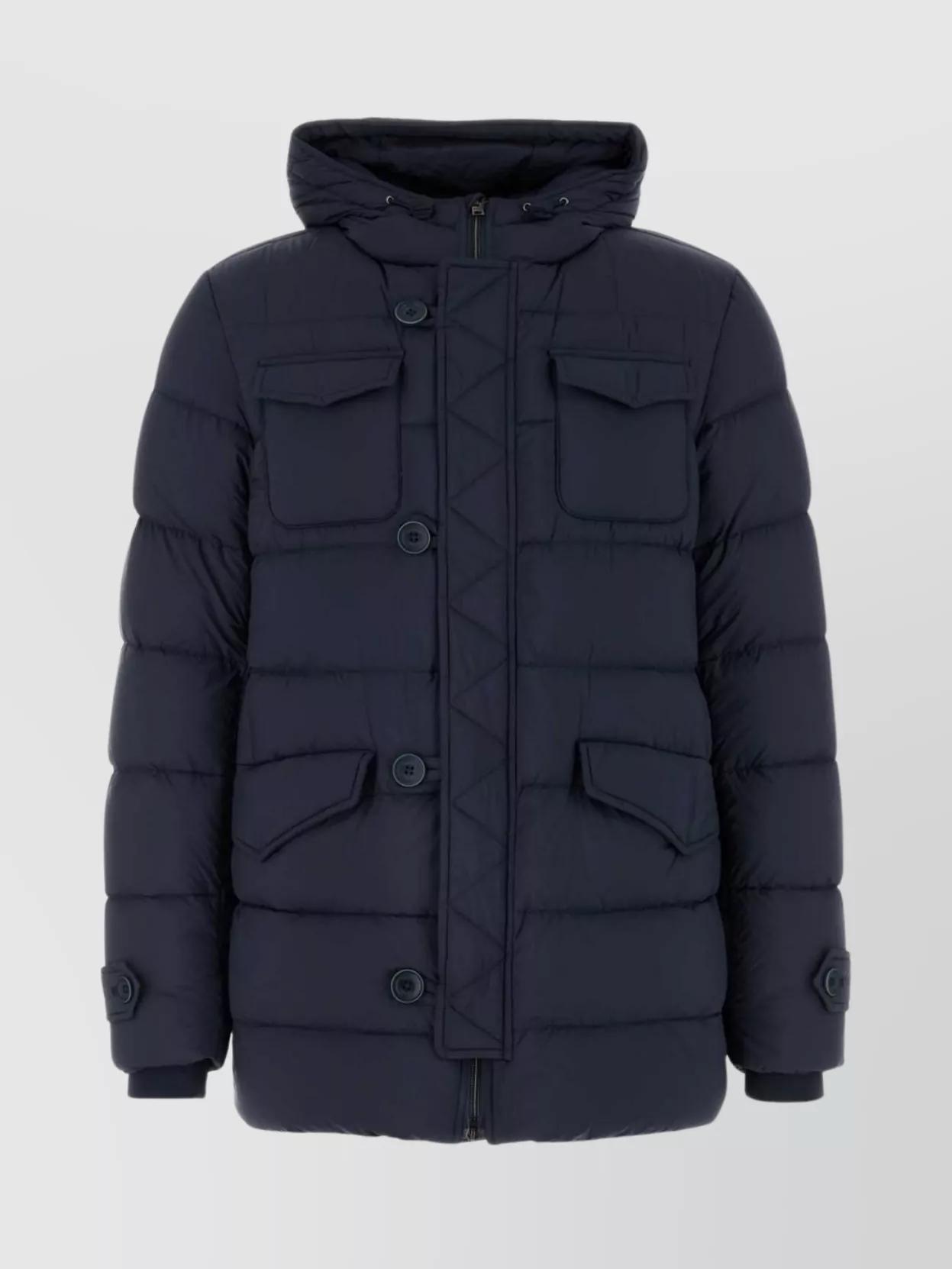 HERNO Navy Blue Nylon Down Jacket Product Image