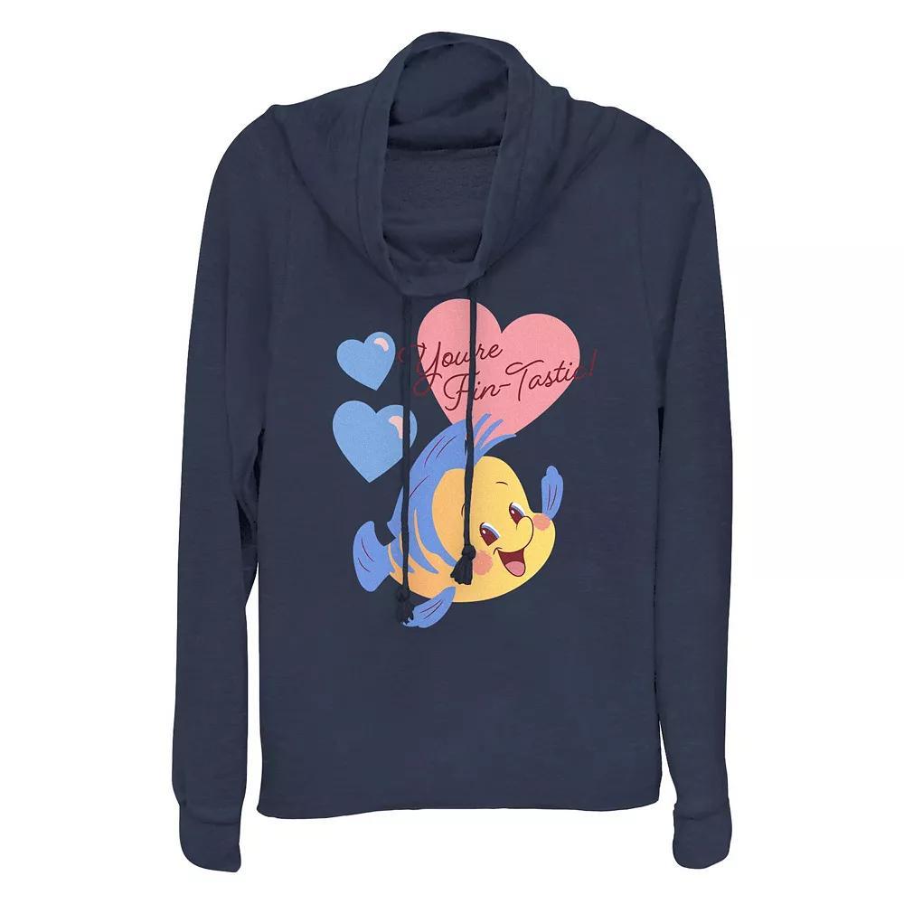 Disney's The Little Mermaid Flounder You're Fin-Tastic Plus Size Cowlneck Graphic Lightweight Long Sleeve, Women's, Size: 1XL, Blue Product Image