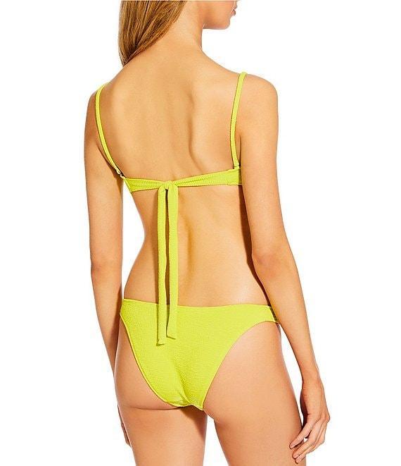 GB Solid Scrunchie Textured Tanga High Leg Hipster Swim Bottom Product Image