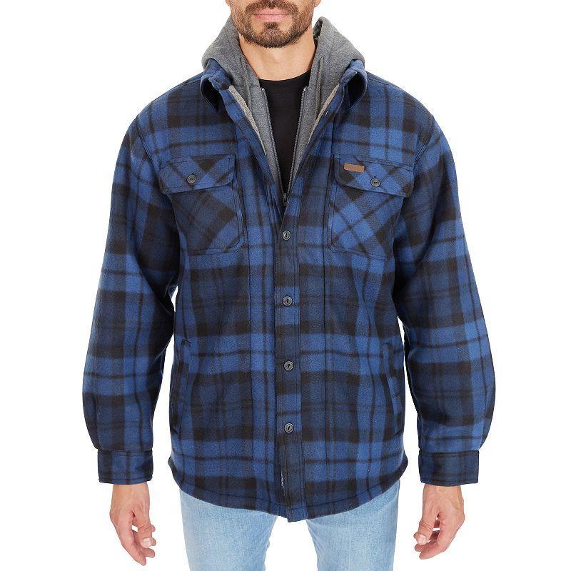 Big & Tall Smiths Workwear Sherpa-Lined Microfleece Shirt Jacket, Mens Red Product Image